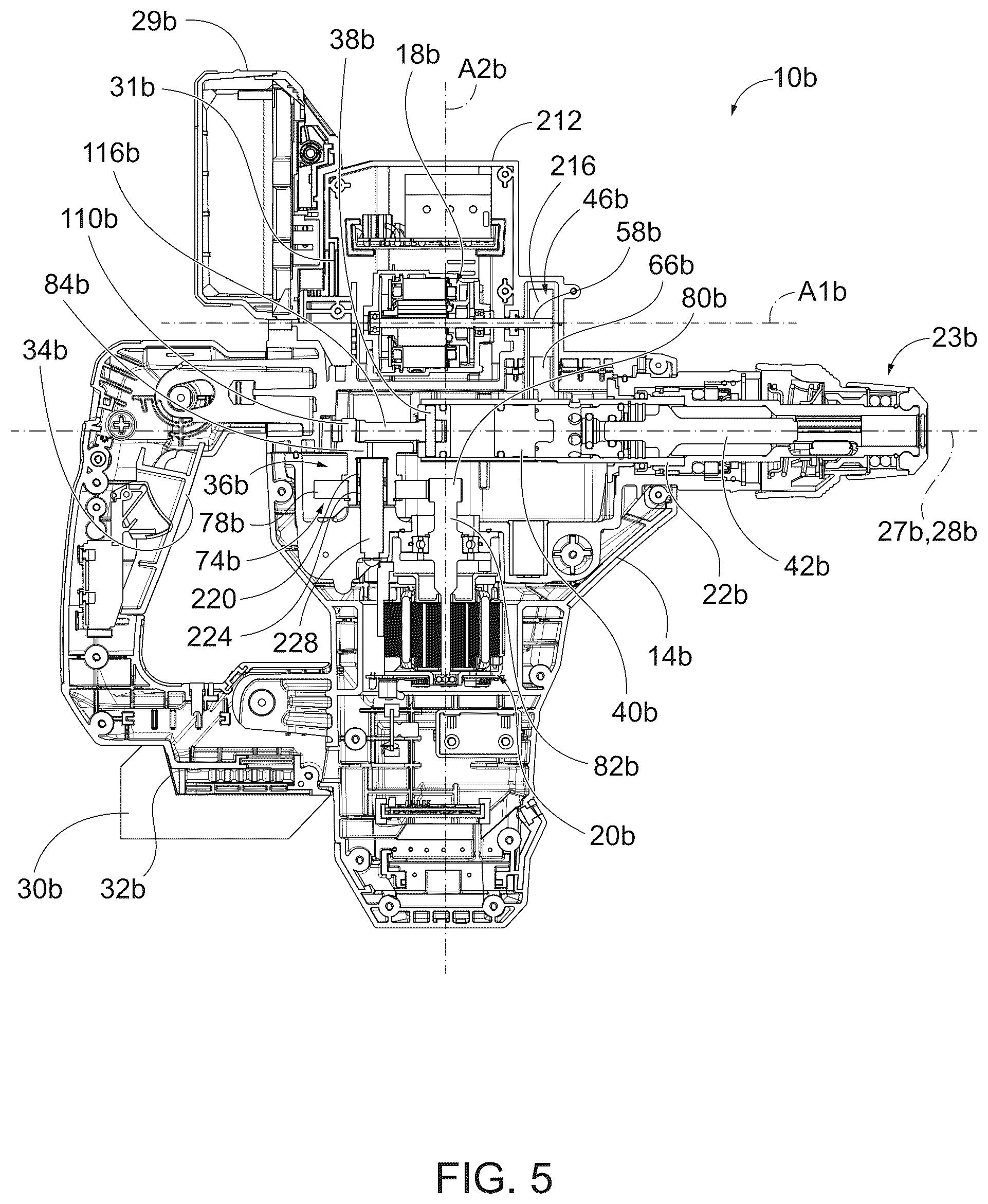 Patent US12583069 Figure 5 – Rotary power tool