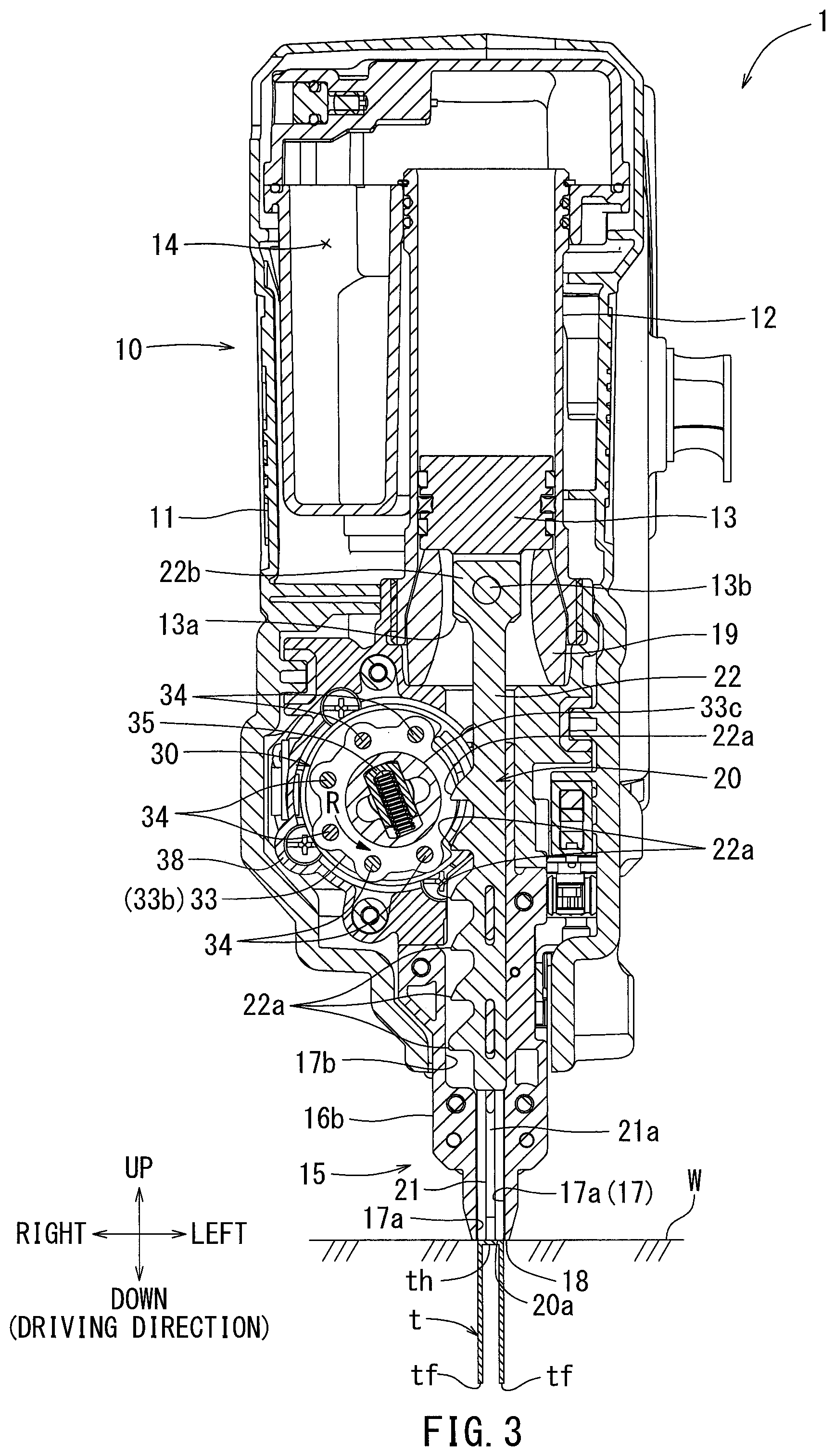 Patent US12583087 Figure 3 – Driving tool