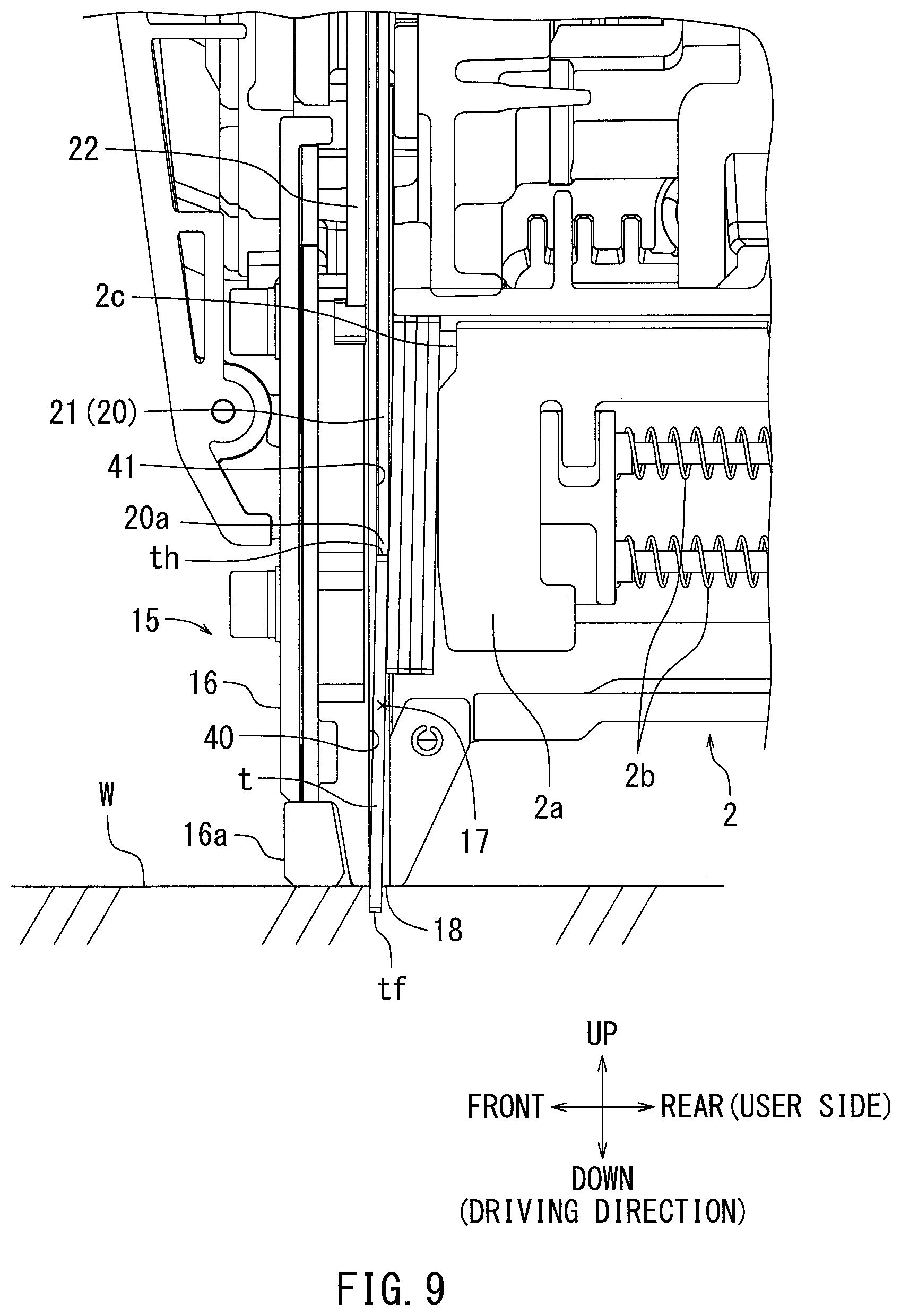 Patent US12583087 Figure 9 – Driving tool