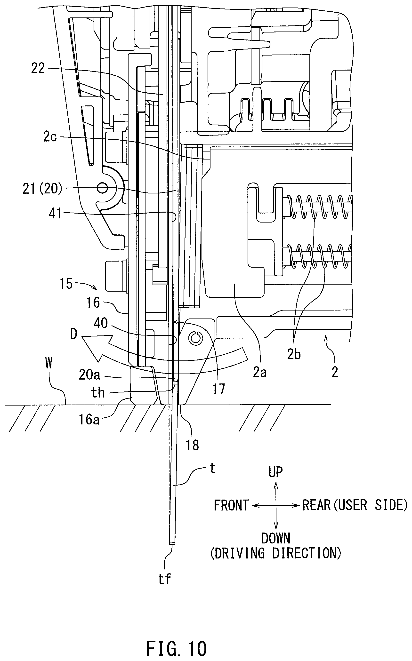 Patent US12583087 Figure 10 – Driving tool
