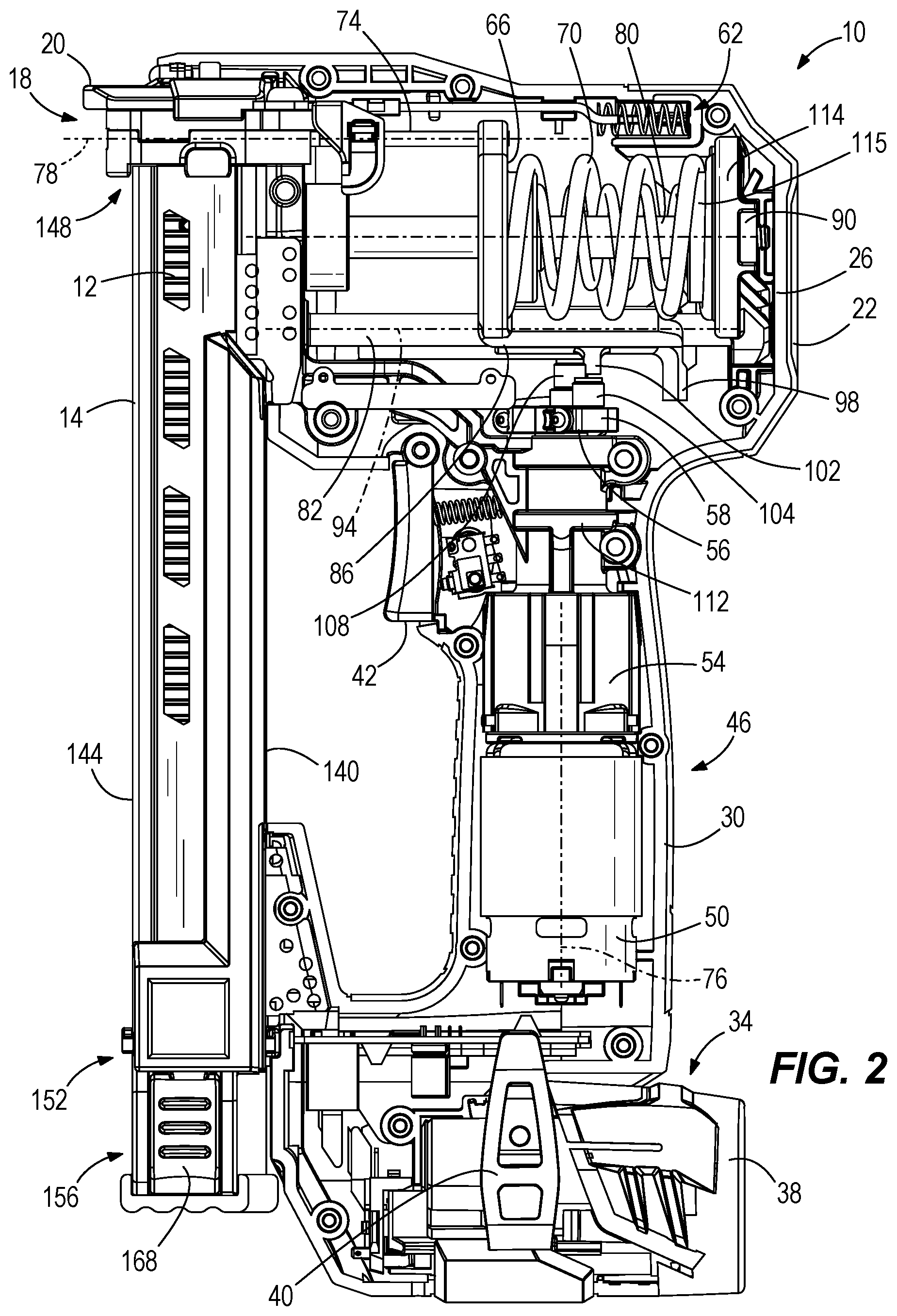 Patent US12583088 Figure 2 – Powered fastener driver