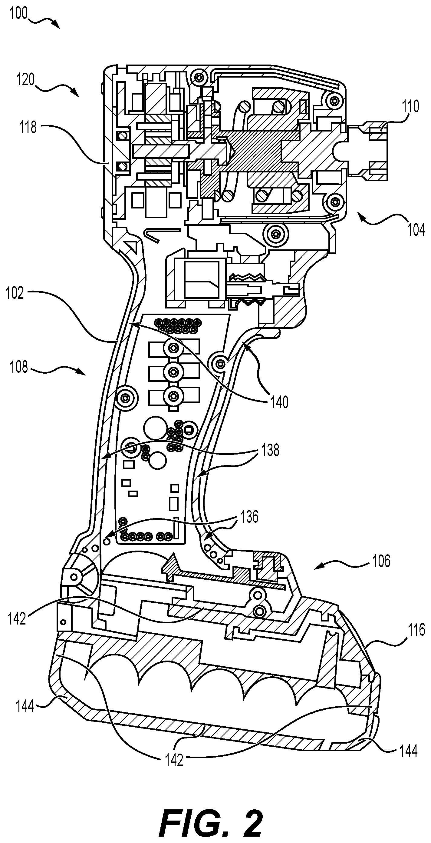 Patent US12583092 Figure 2 – Hybrid thermoplastic composites for power tools and power tool components