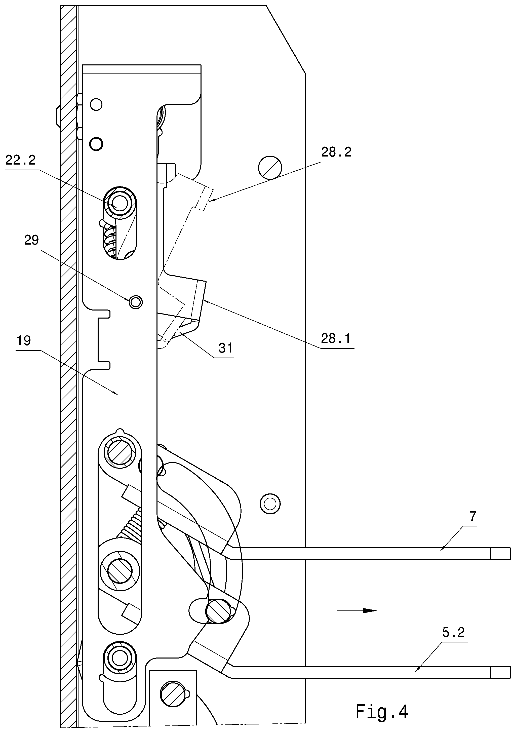 Patent US12583094 Figure 4 – Contactless locking of ratchet columns