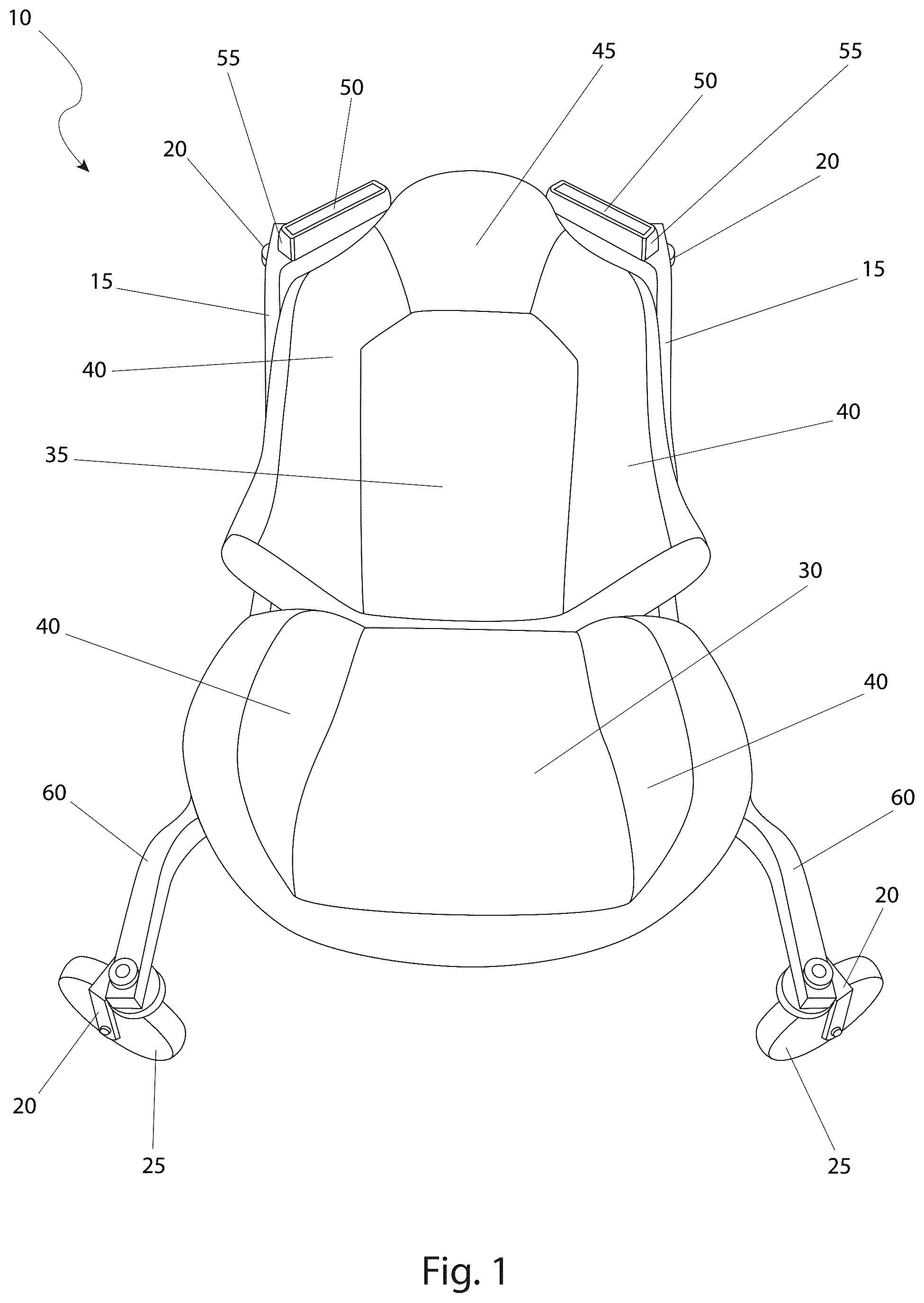 Patent US12583095 — Mechanic's creeper with lights — Figure 1