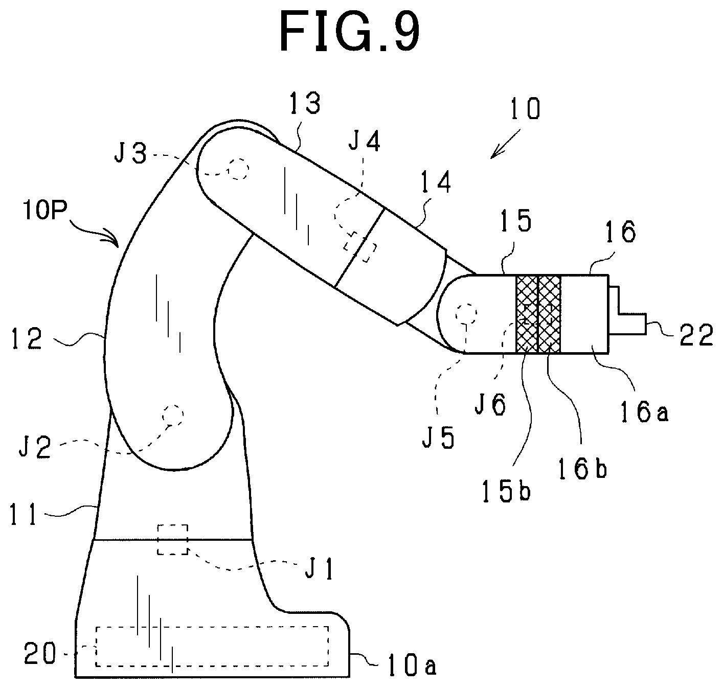 Patent US12583100 Figure 6 – Robot to which direct teaching is applied