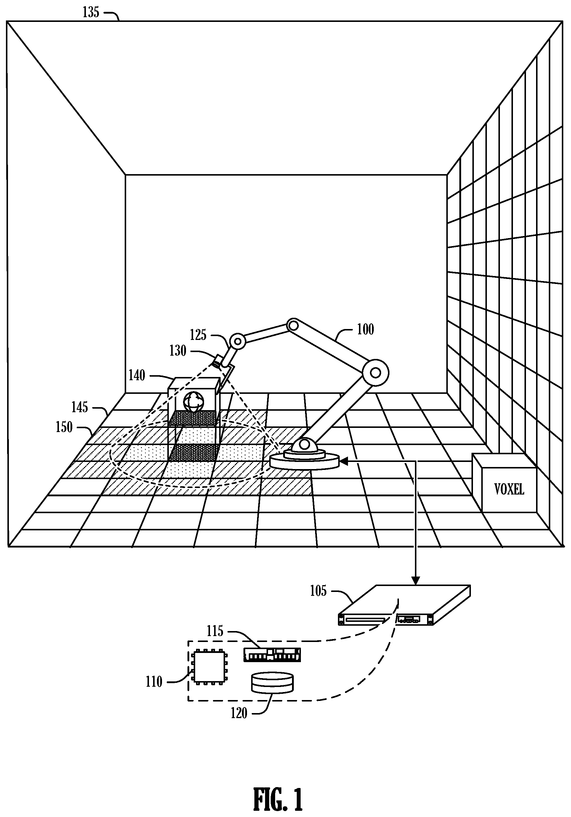 Patent US12583118 — Robotic device workspace mapping — Figure 1