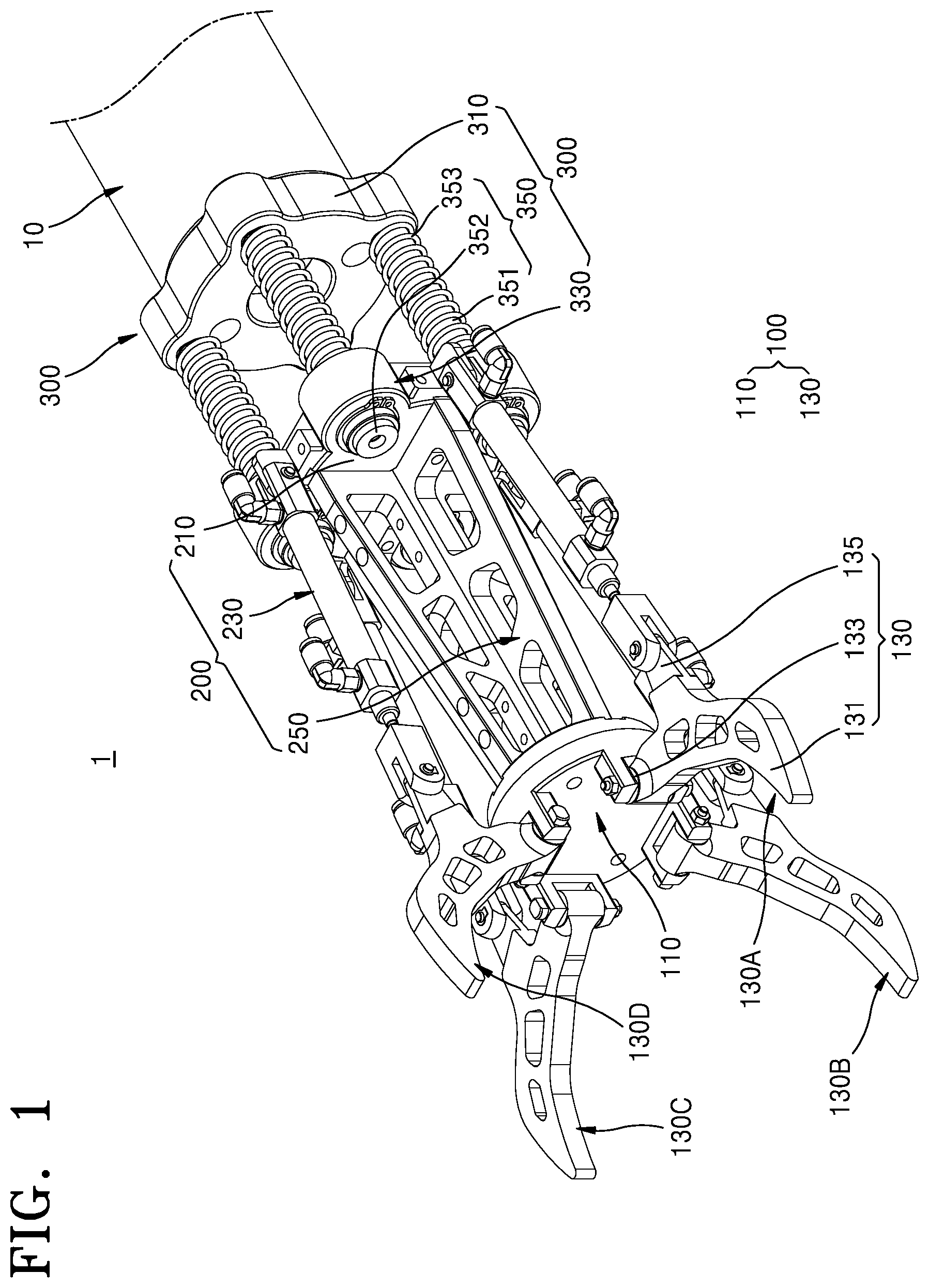 Patent US12583130 Figure 1 – Gripper device for robot arm