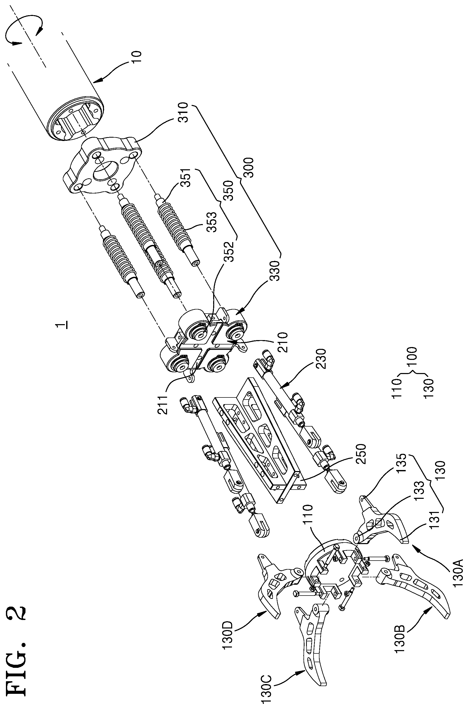 Patent US12583130 Figure 2 – Gripper device for robot arm