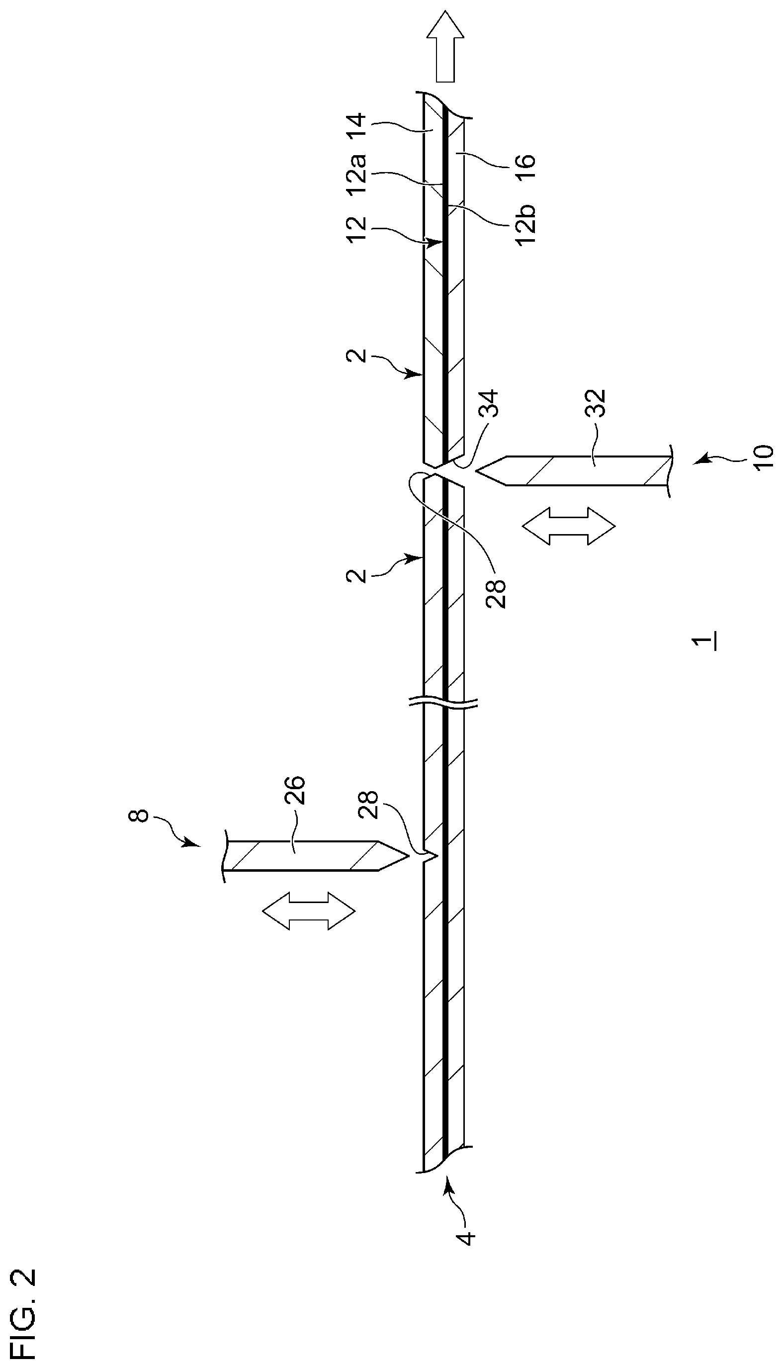 Patent US12583144 Figure 2 – Cutting device and cutting method