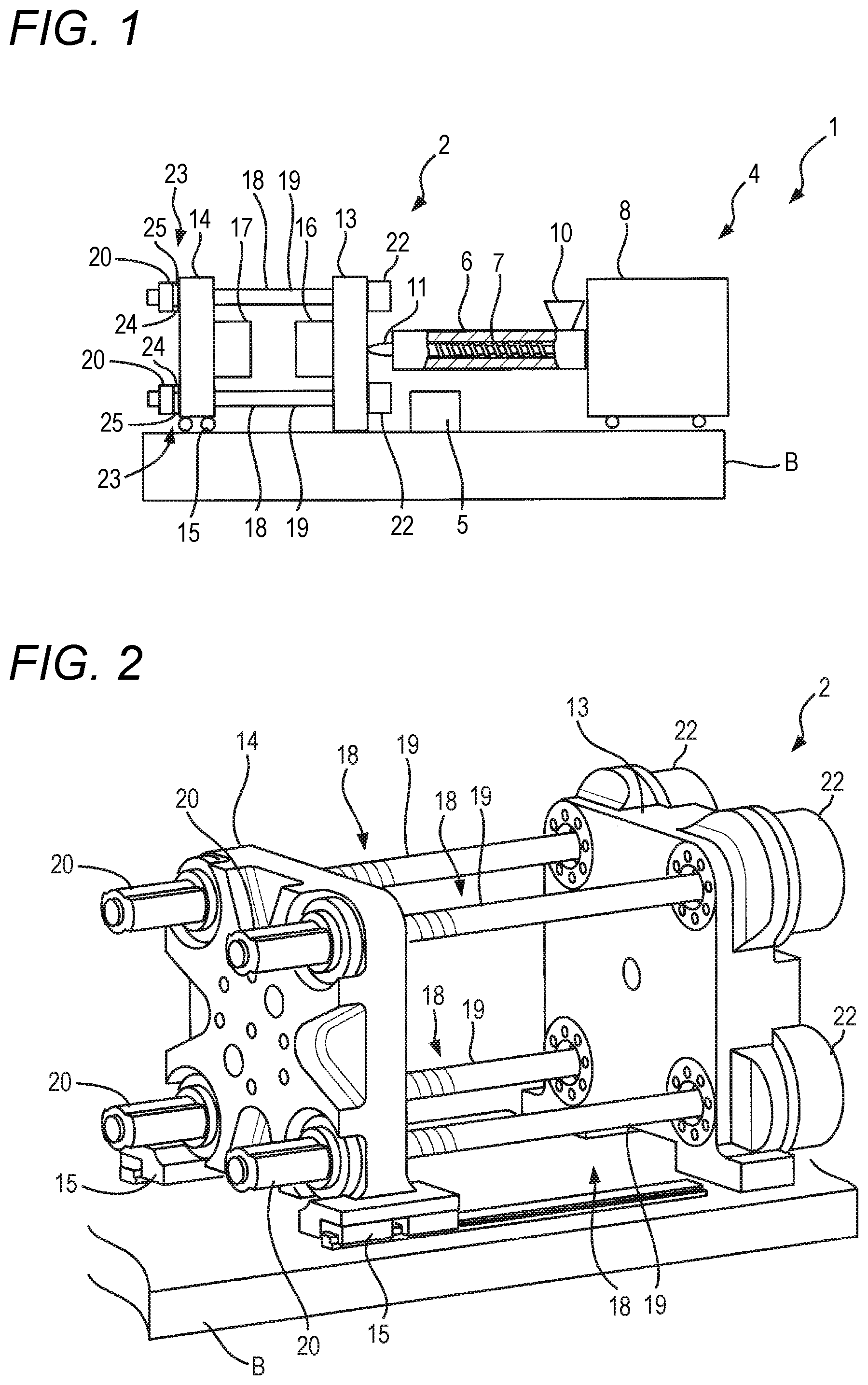 Patent US12583157 — Mold clamping device, injection molding machine, and offset load inspection method for mold clamping device — Figure 1