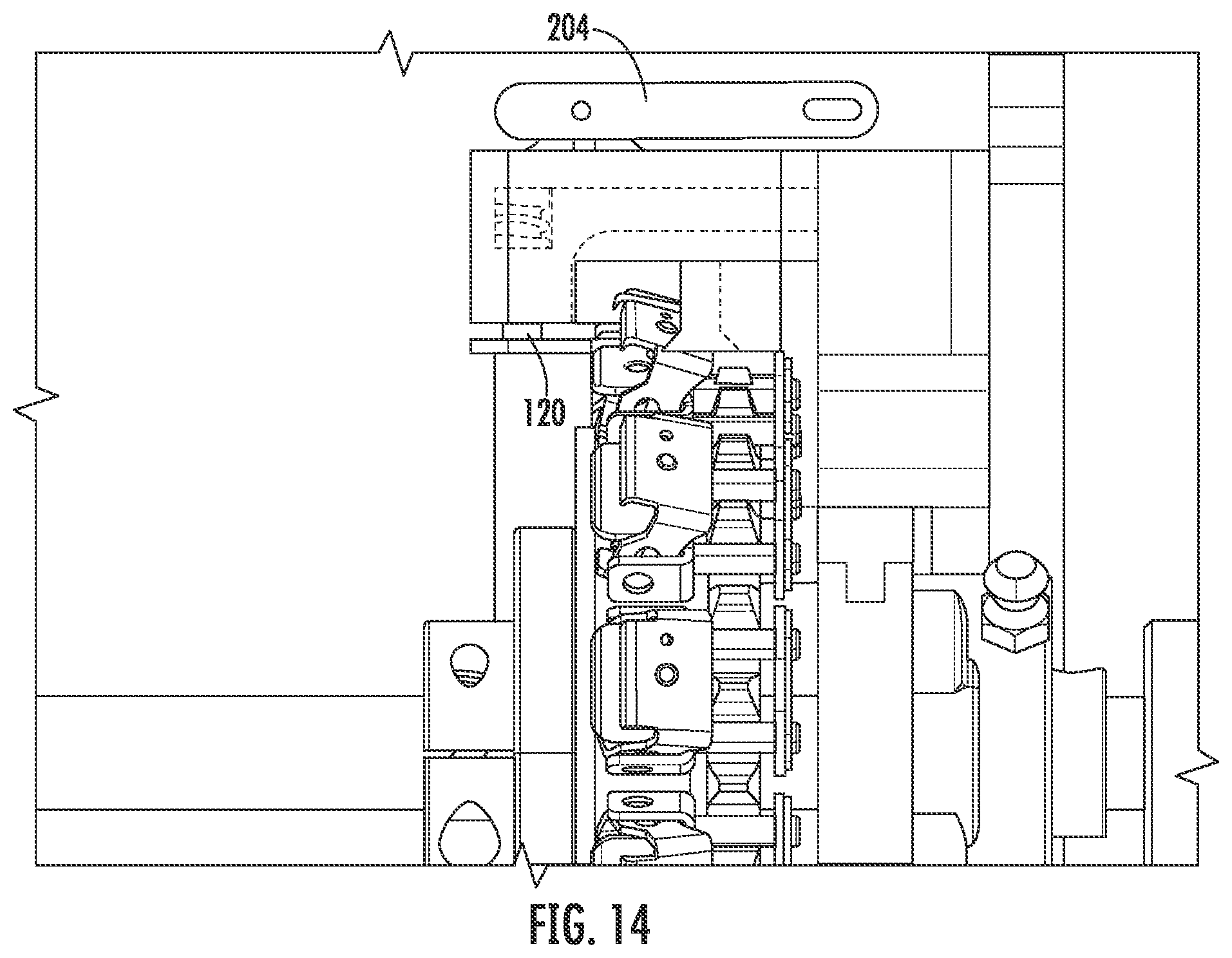 Patent US12583171 Figure 10 – Thermoforming machine web transport assembly