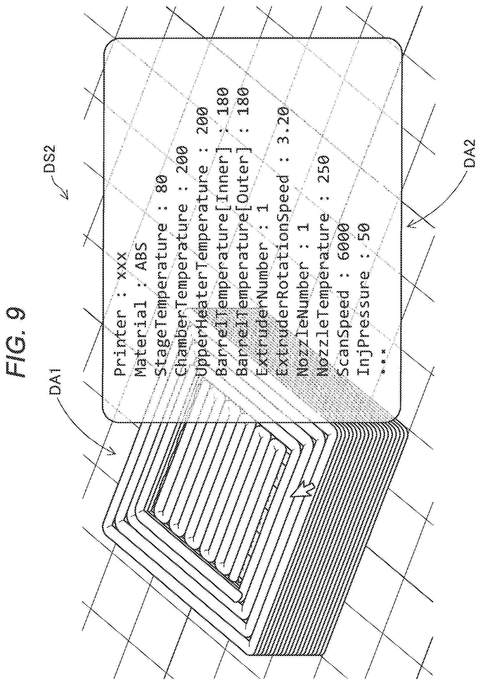 Patent US12583182 Figure 8 – Information processing apparatus, three-dimensional shaping system, and information display method