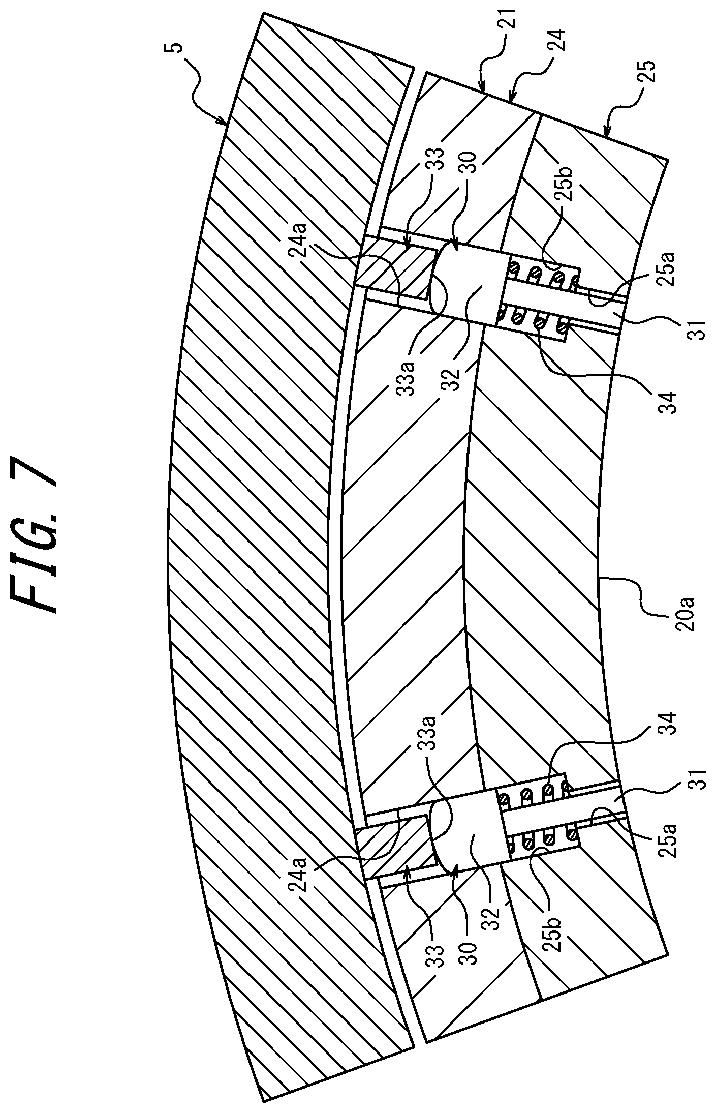Patent US12583195 Figure 7 – Mold for forming a tire and tire production method
