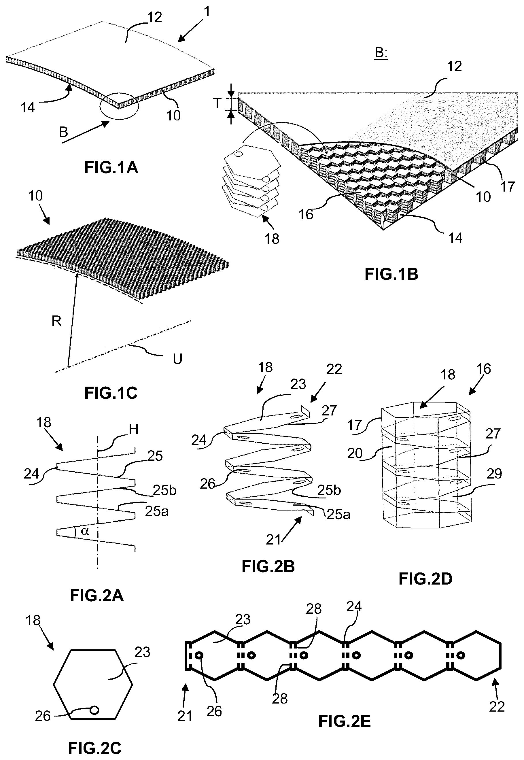 Patent US12583201 — Sound-attenuating composite component with honeycomb core and production method therefor — Figure 1