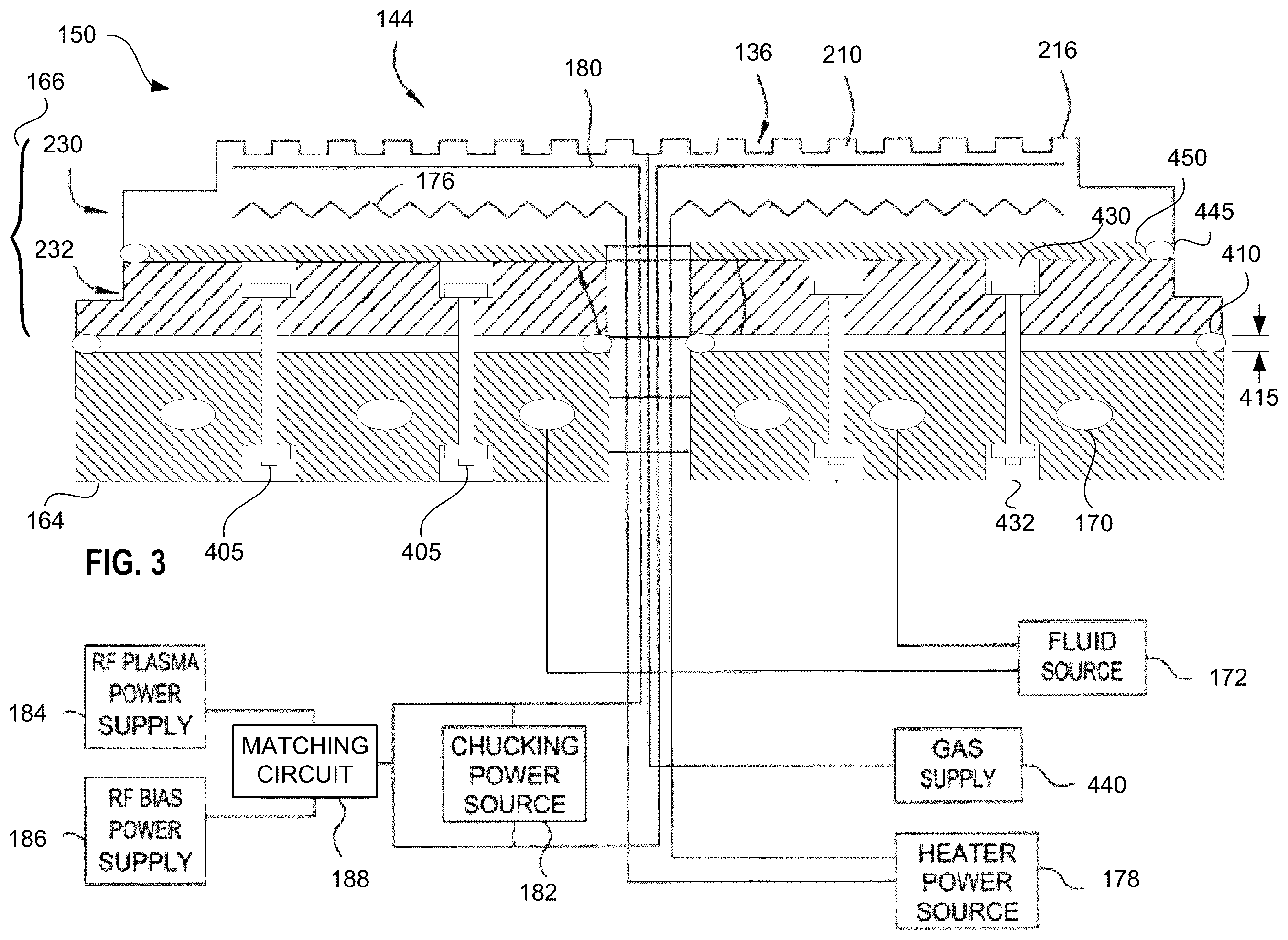 Patent US12583211 Figure 3 – Substrate support assembly with multiple discs