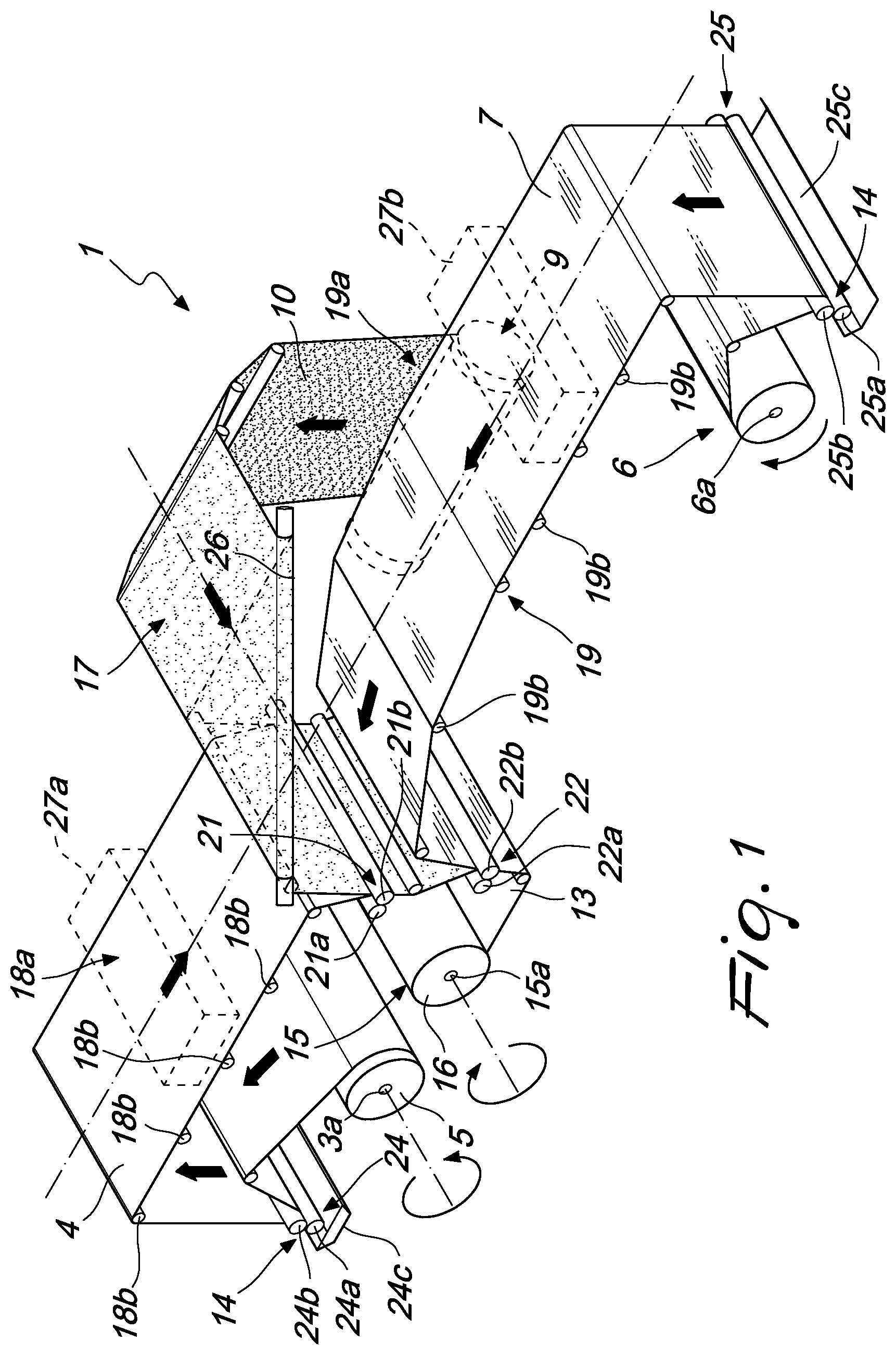 Patent US12583213 Figure 1 – Laminating machine for producing multilayer films