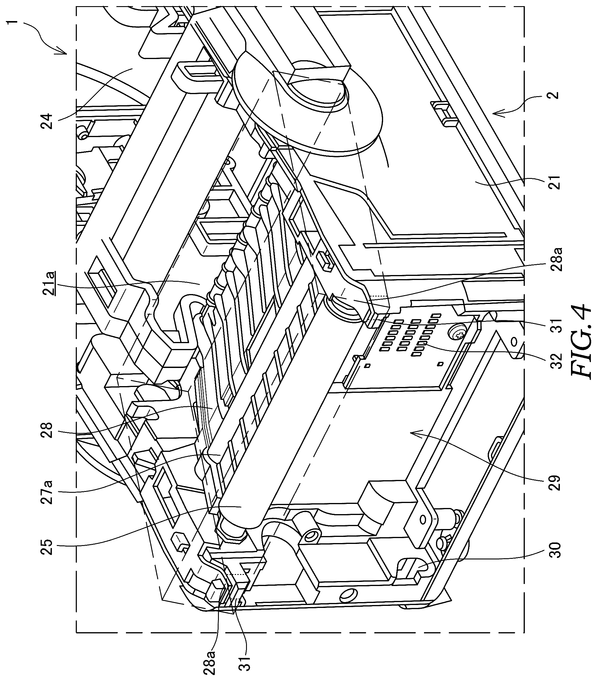 Patent US12583240 Figure 4 – Printer and cutter unit of printer