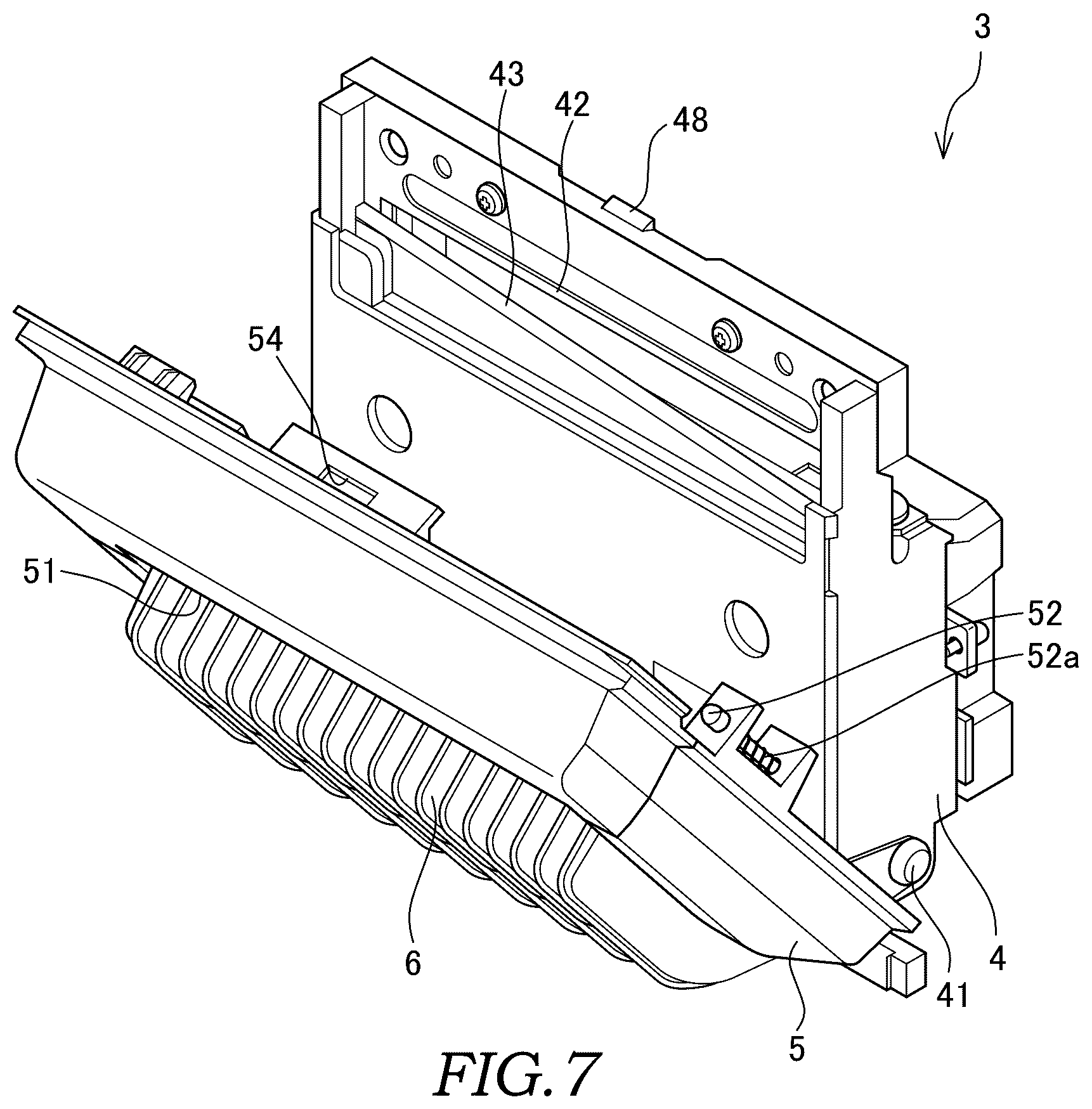 Patent US12583240 Figure 7 – Printer and cutter unit of printer