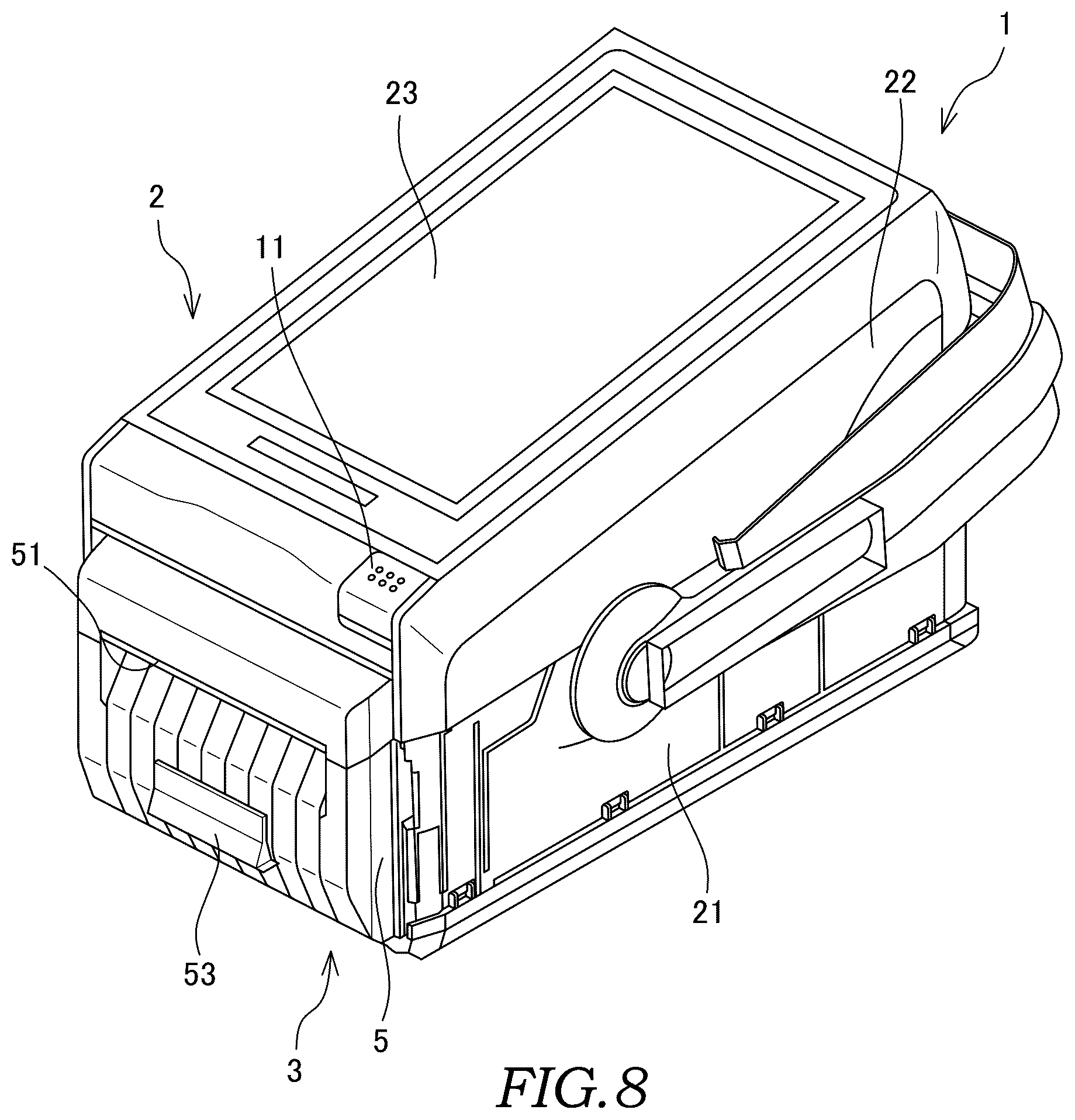 Patent US12583240 Figure 8 – Printer and cutter unit of printer