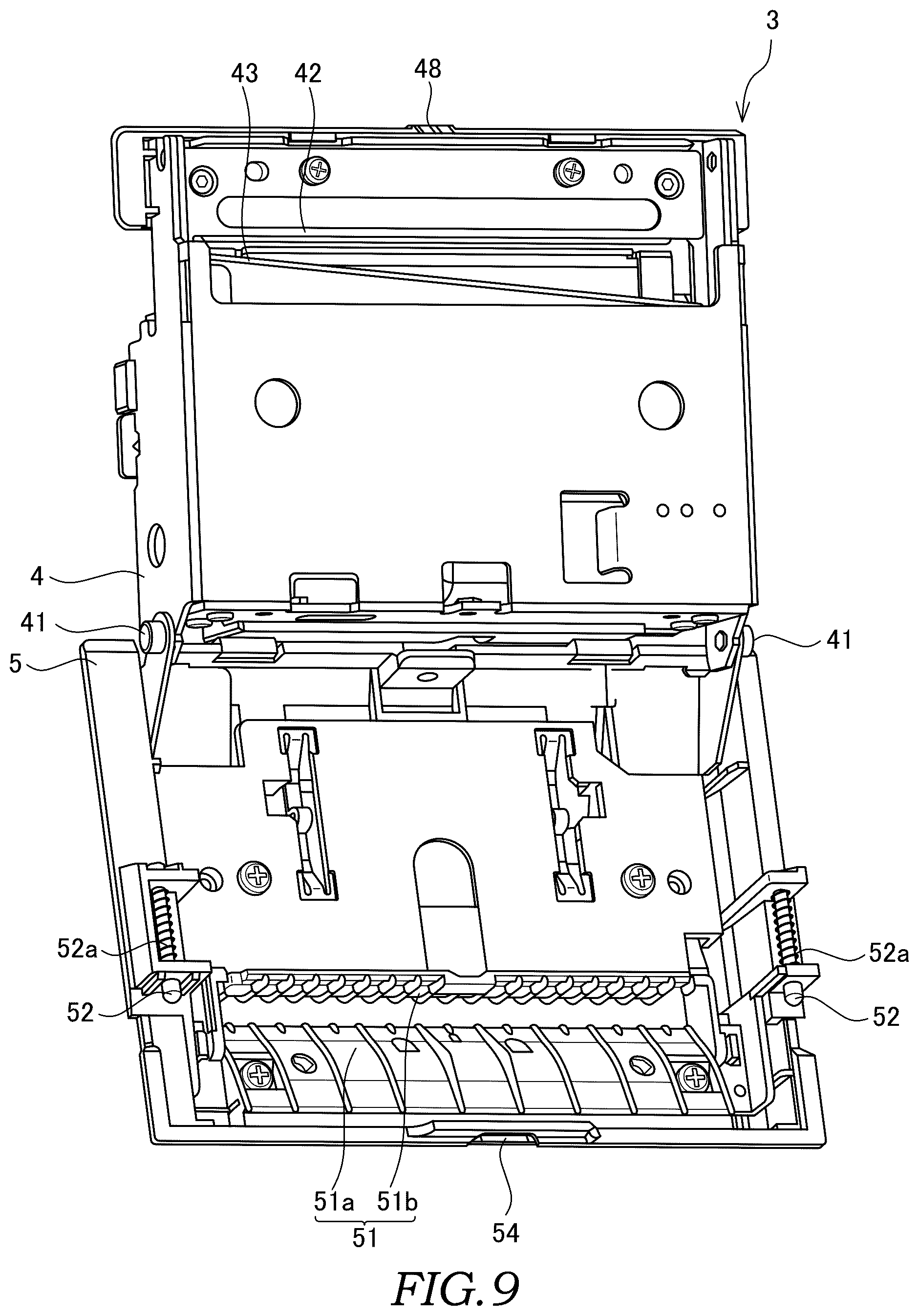 Patent US12583240 Figure 9 – Printer and cutter unit of printer