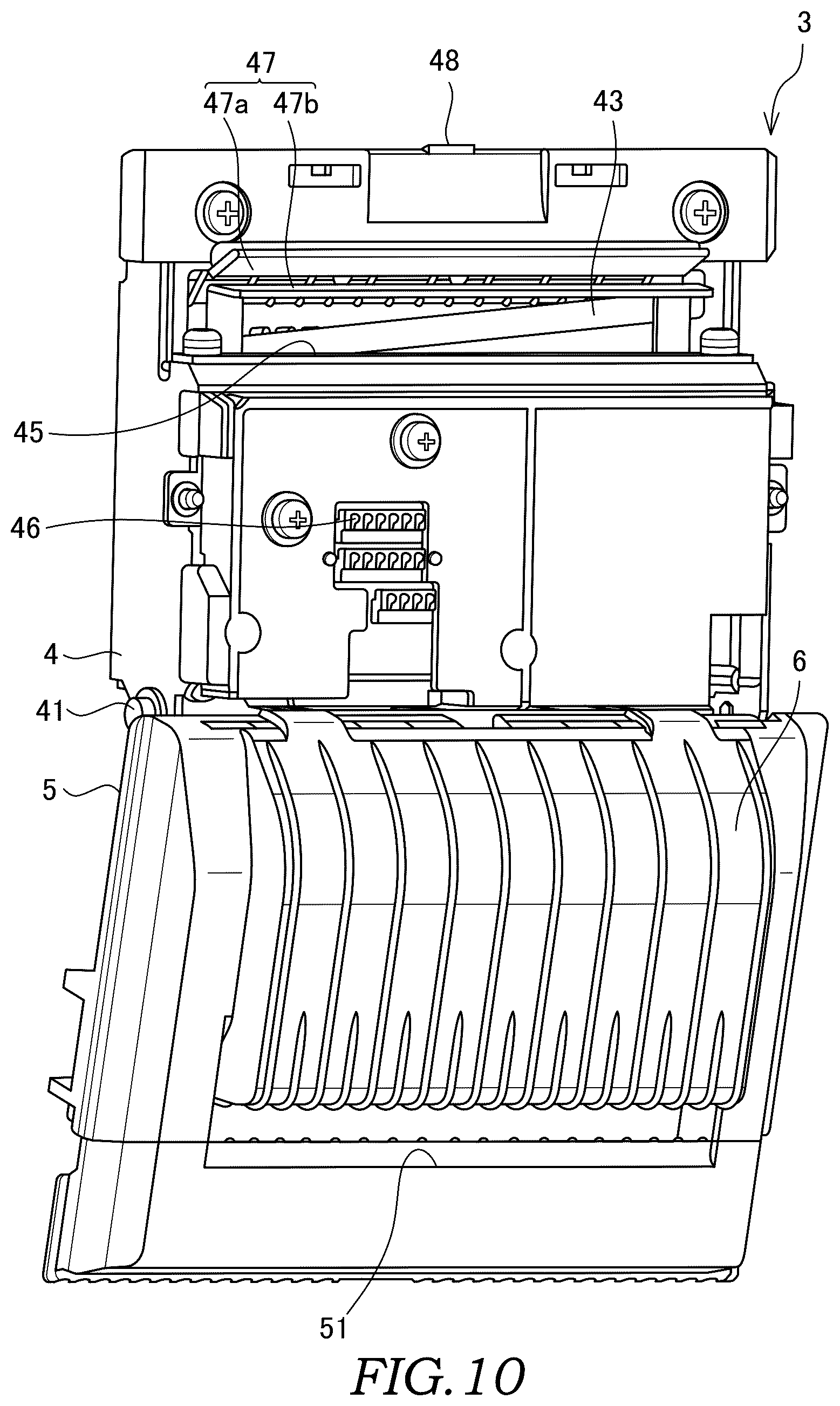 Patent US12583240 Figure 10 – Printer and cutter unit of printer