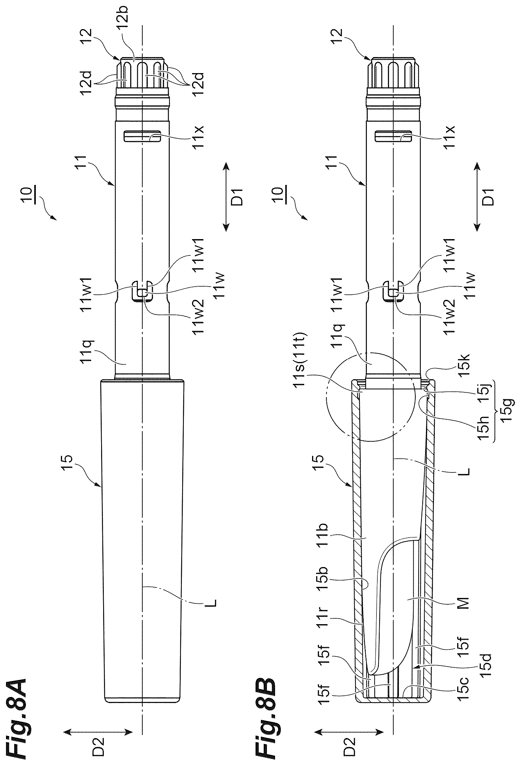 Patent US12583248 Figure 8 – Drawing material container cartridge and drawing material container set