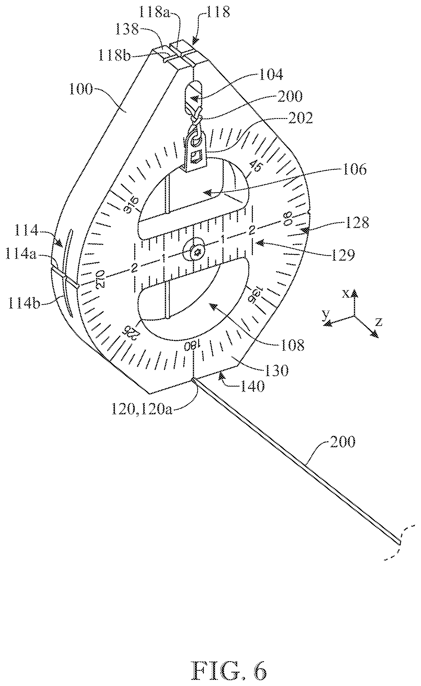 Patent US12583250 Figure 6 – Weighted chalk line device