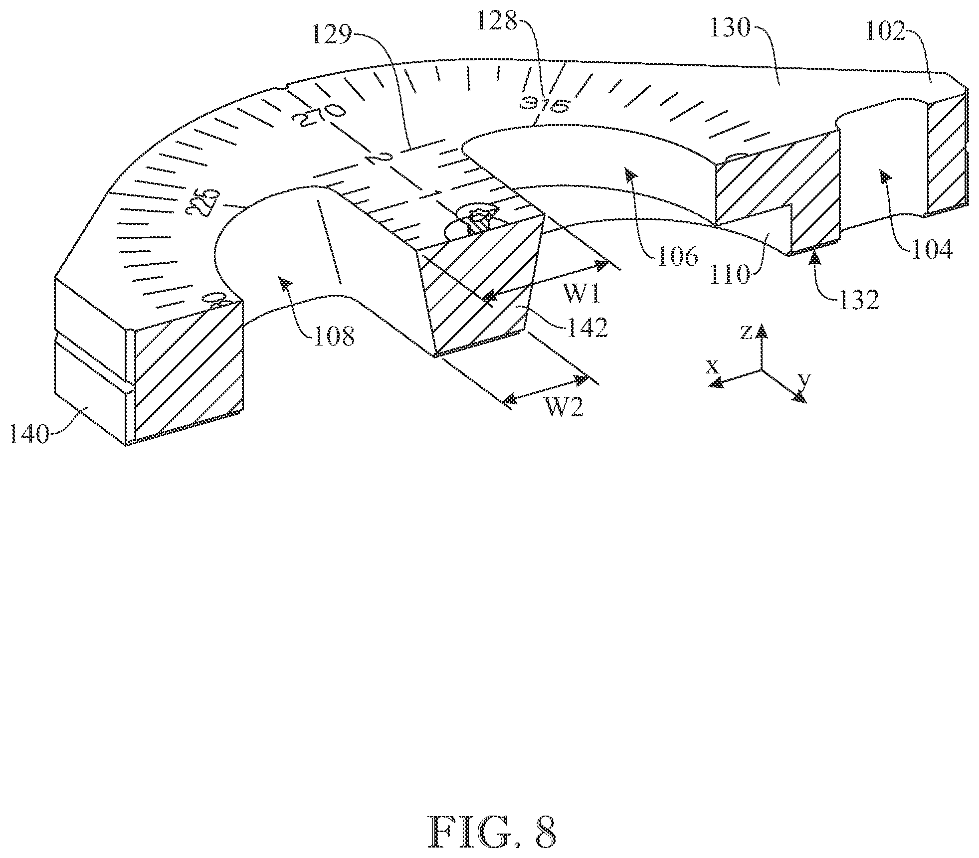 Patent US12583250 Figure 8 – Weighted chalk line device