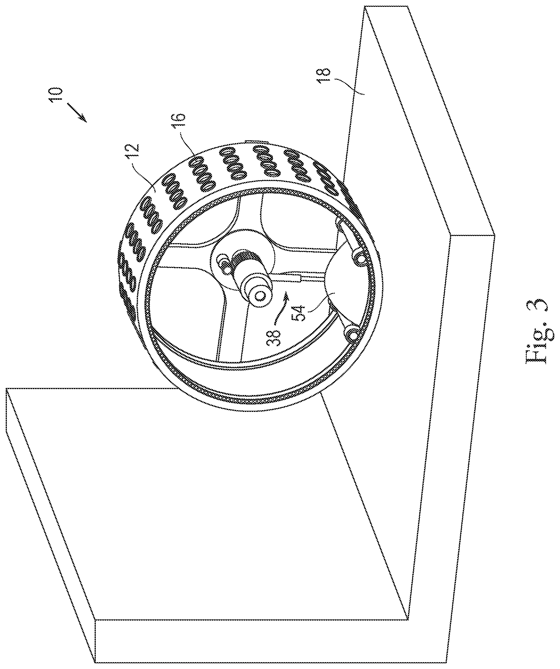Patent US12583251 Figure 3 – Wheels with controllable suction devices for adhesion on surfaces