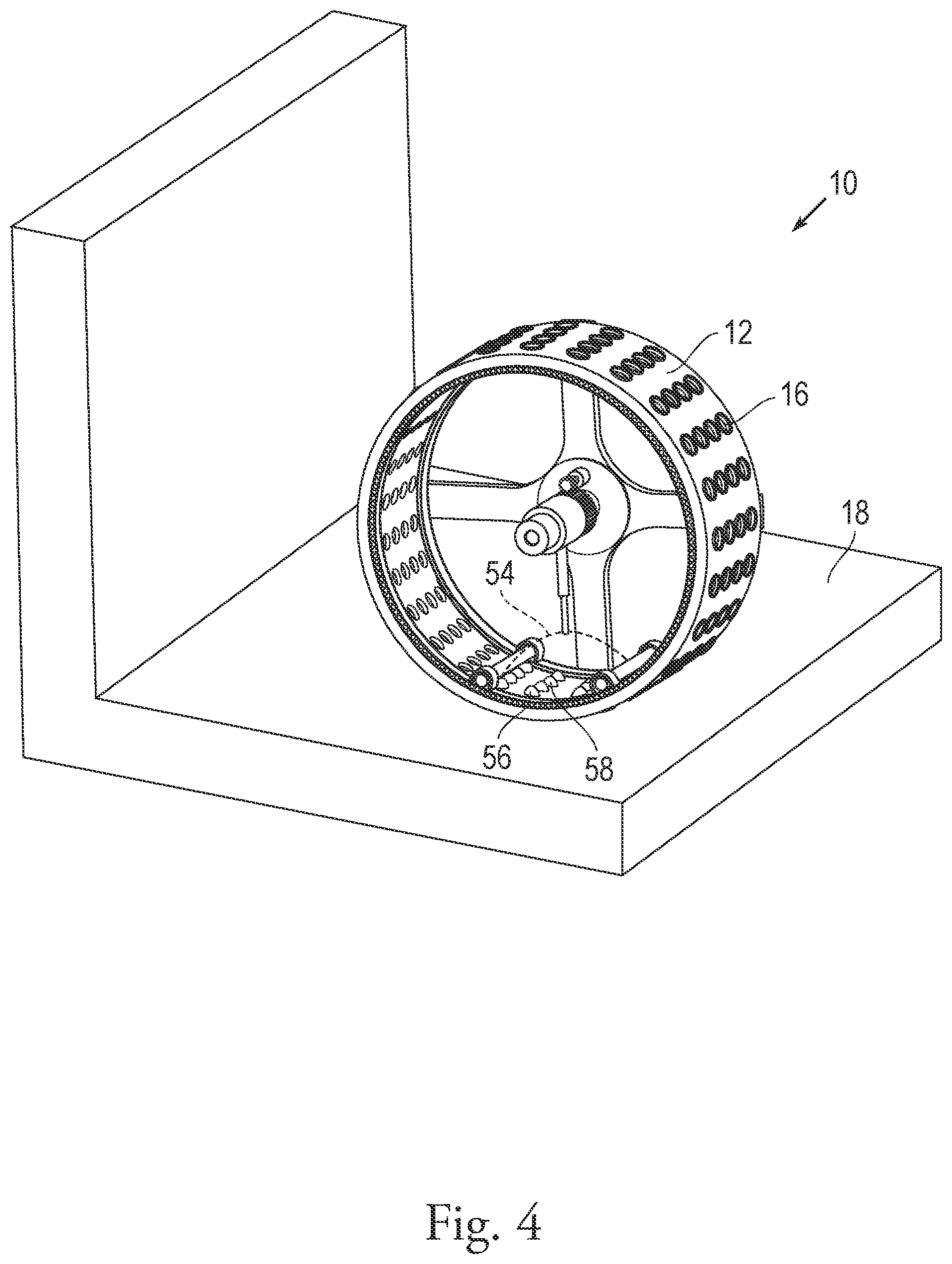 Patent US12583251 Figure 4 – Wheels with controllable suction devices for adhesion on surfaces