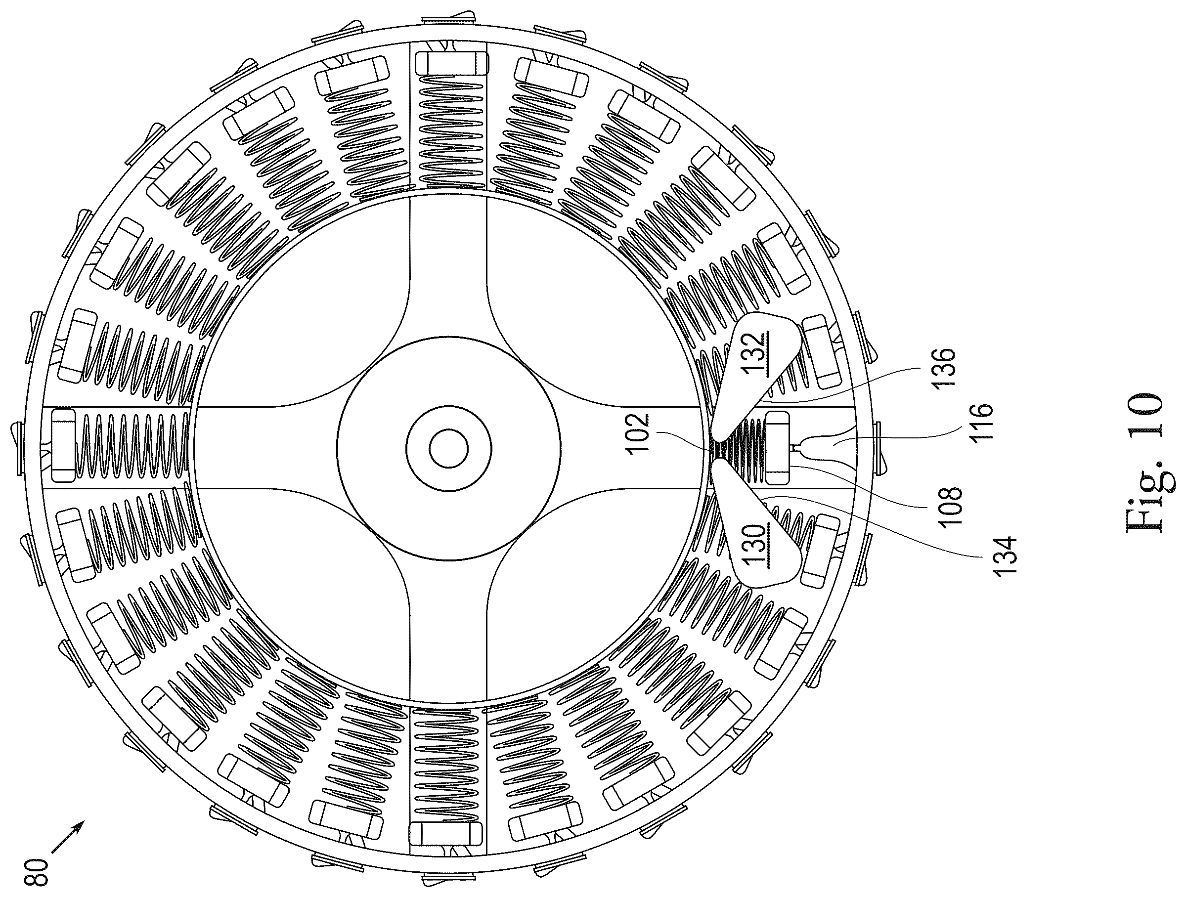 Patent US12583251 Figure 10 – Wheels with controllable suction devices for adhesion on surfaces