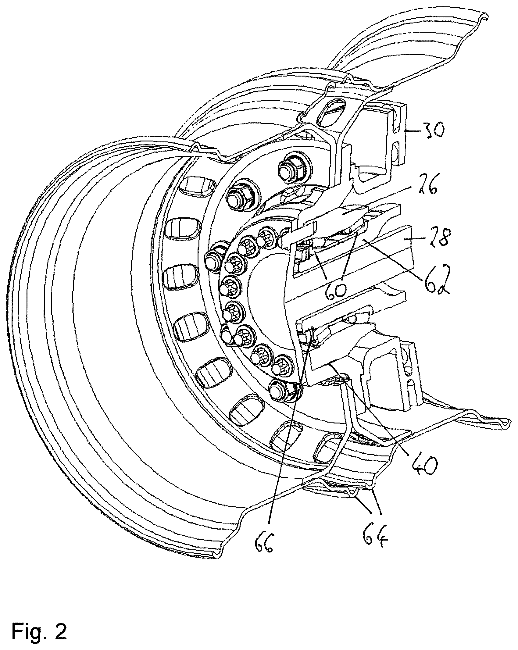 Patent US12583253 Figure 2 – Wheel bearing assembly and method for disassembly
