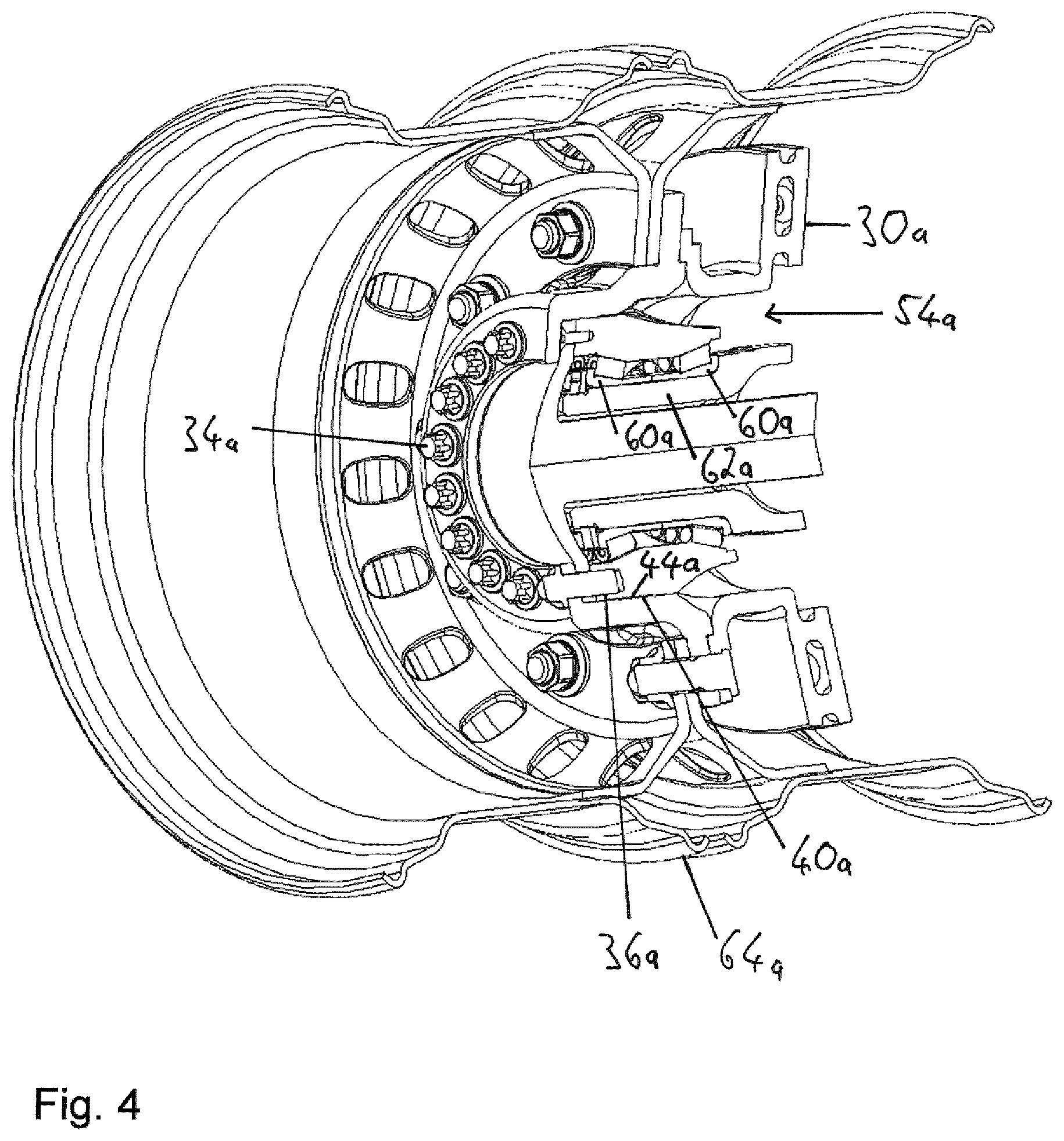 Patent US12583253 Figure 4 – Wheel bearing assembly and method for disassembly