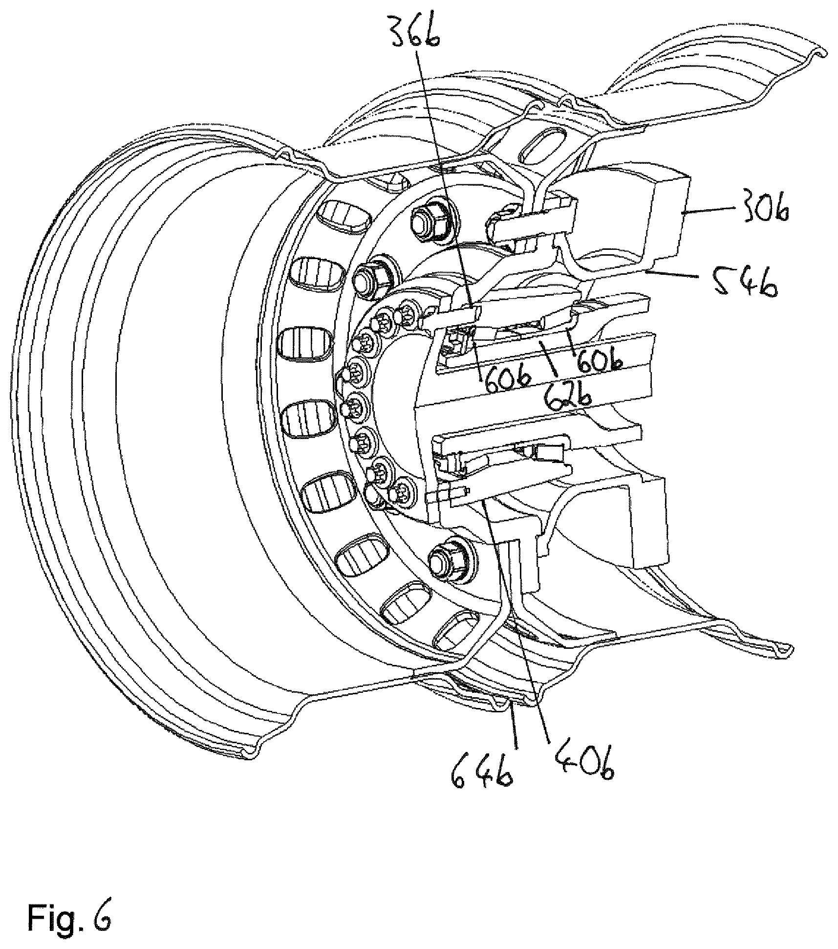 Patent US12583253 Figure 6 – Wheel bearing assembly and method for disassembly