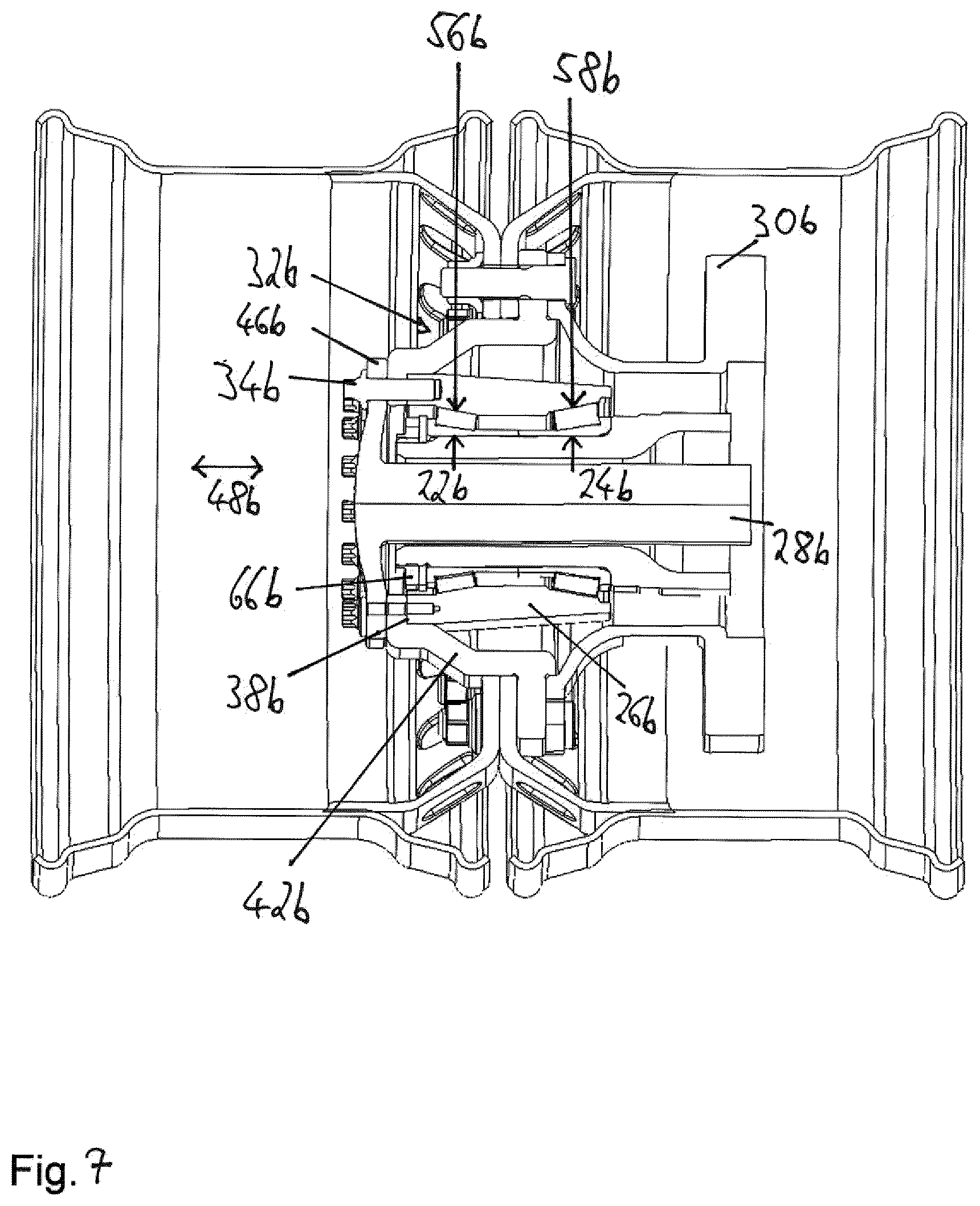 Patent US12583253 Figure 7 – Wheel bearing assembly and method for disassembly