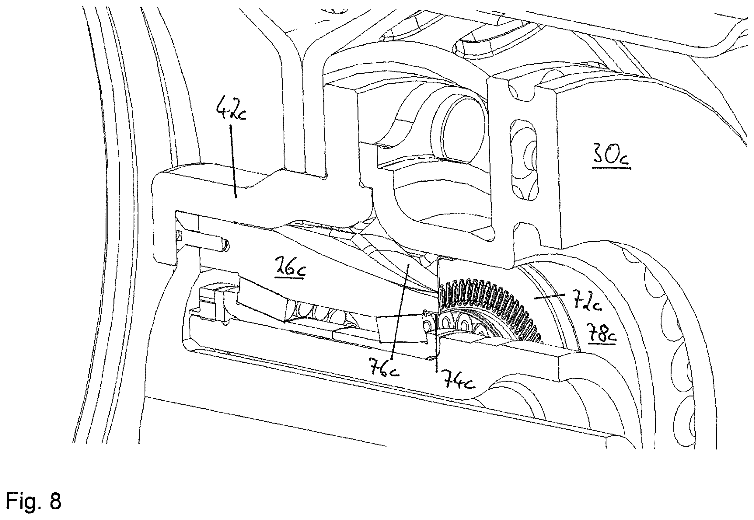 Patent US12583253 Figure 8 – Wheel bearing assembly and method for disassembly