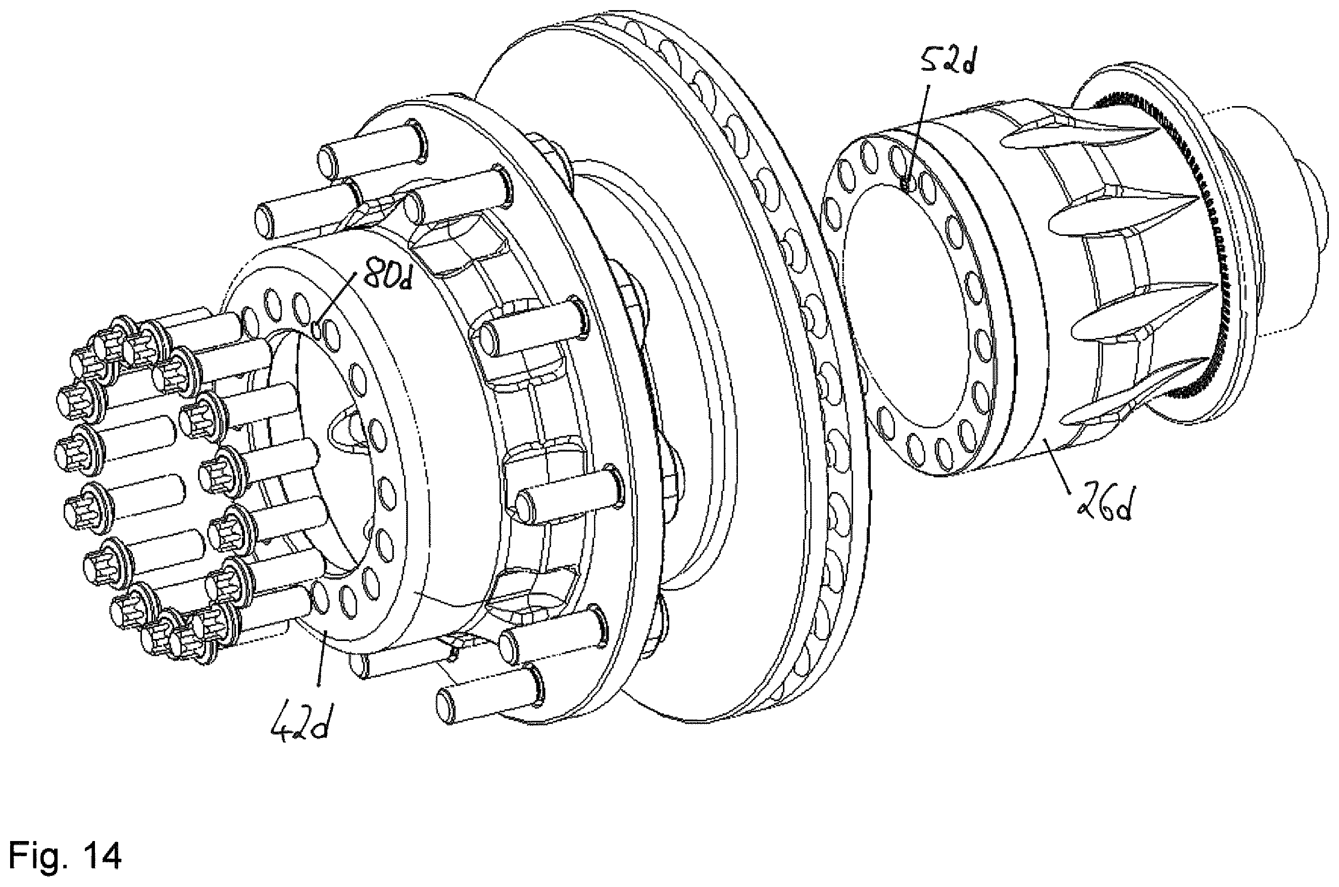 Patent US12583253 Figure 14 – Wheel bearing assembly and method for disassembly