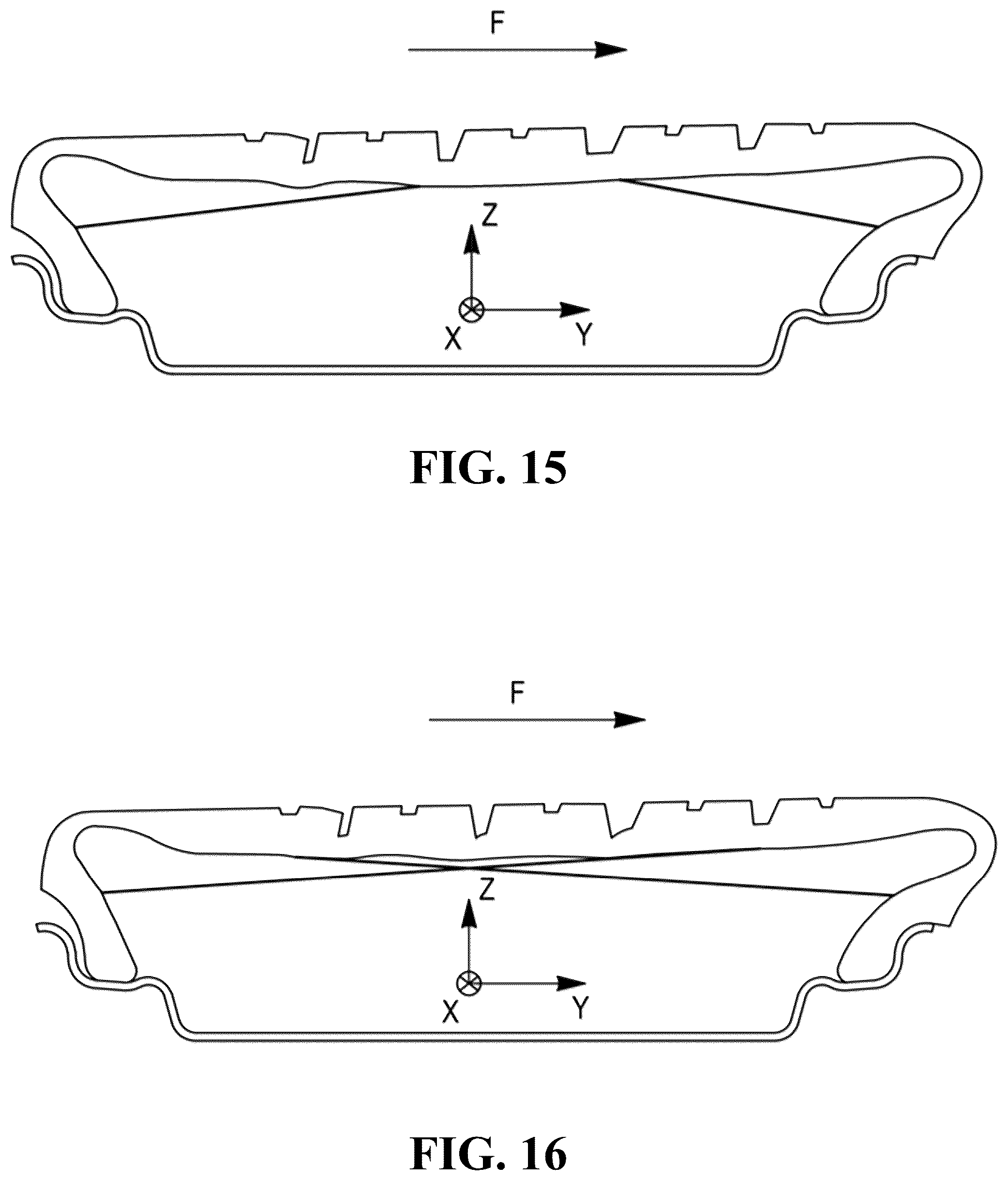 Patent US12583258 Figure 11 – Tire comprising a durable stiffening structure and allowing proper flattening