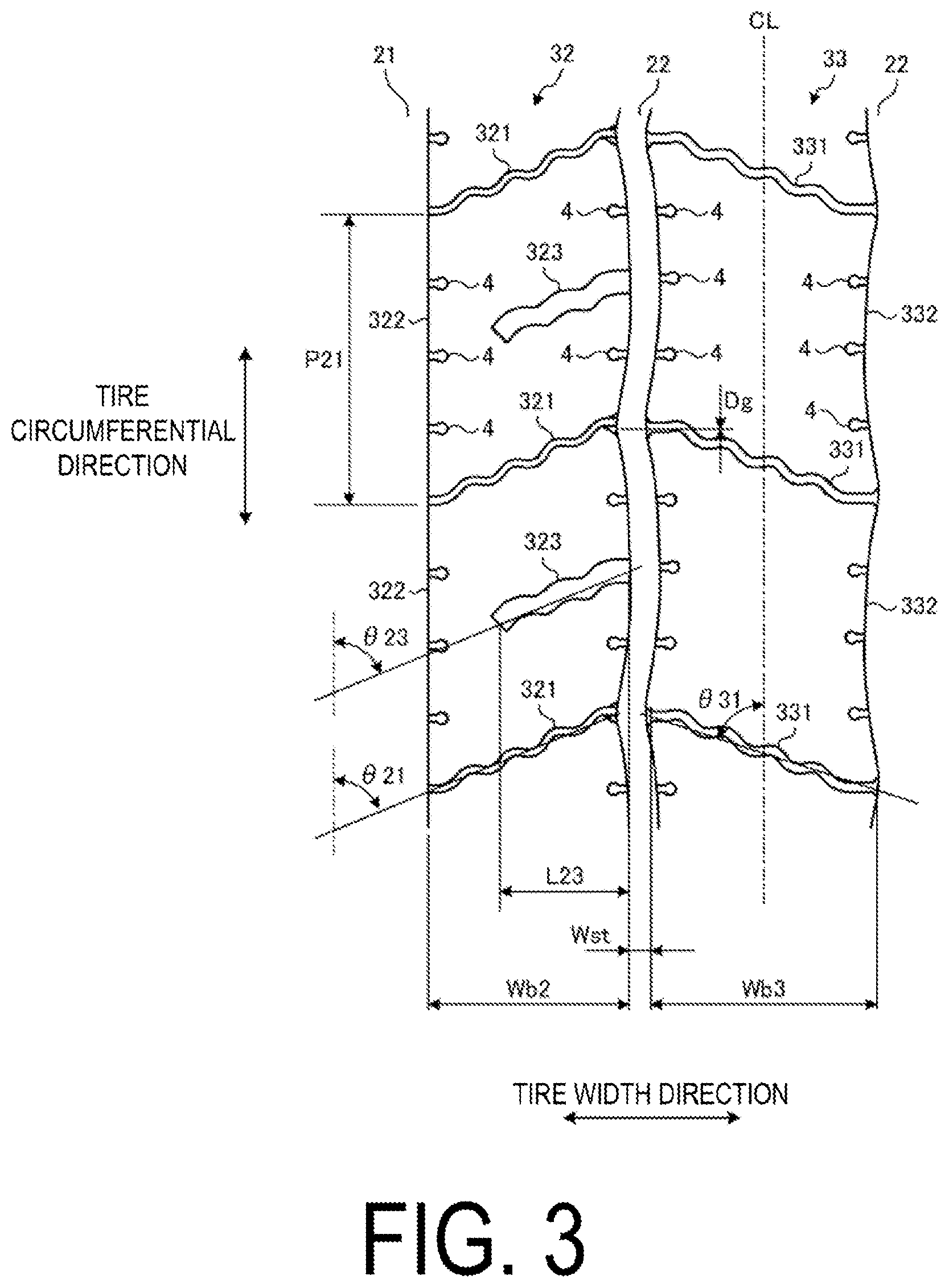 Patent US12583262 Figure 3 – Tire