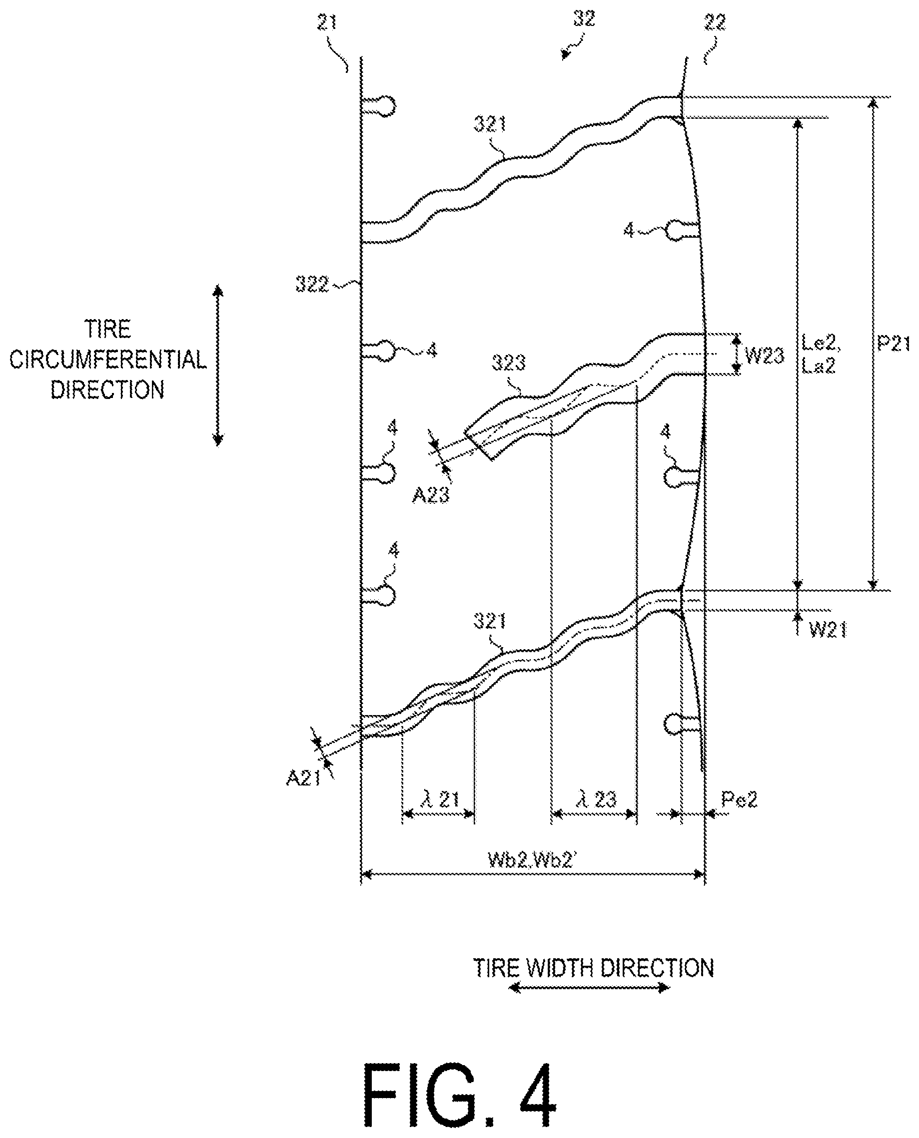 Patent US12583262 Figure 4 – Tire