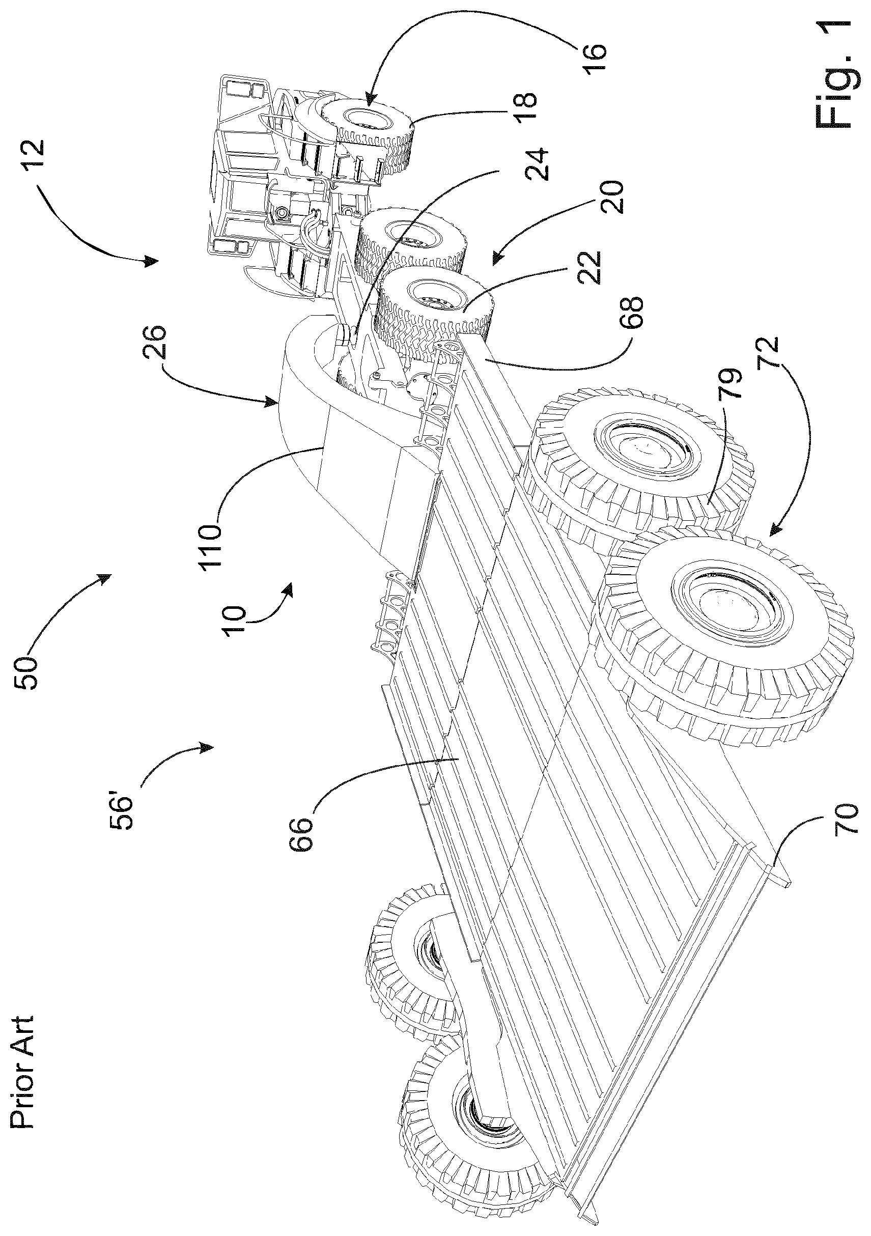 Patent US12583272 Figure 1 – System for moving a work machine