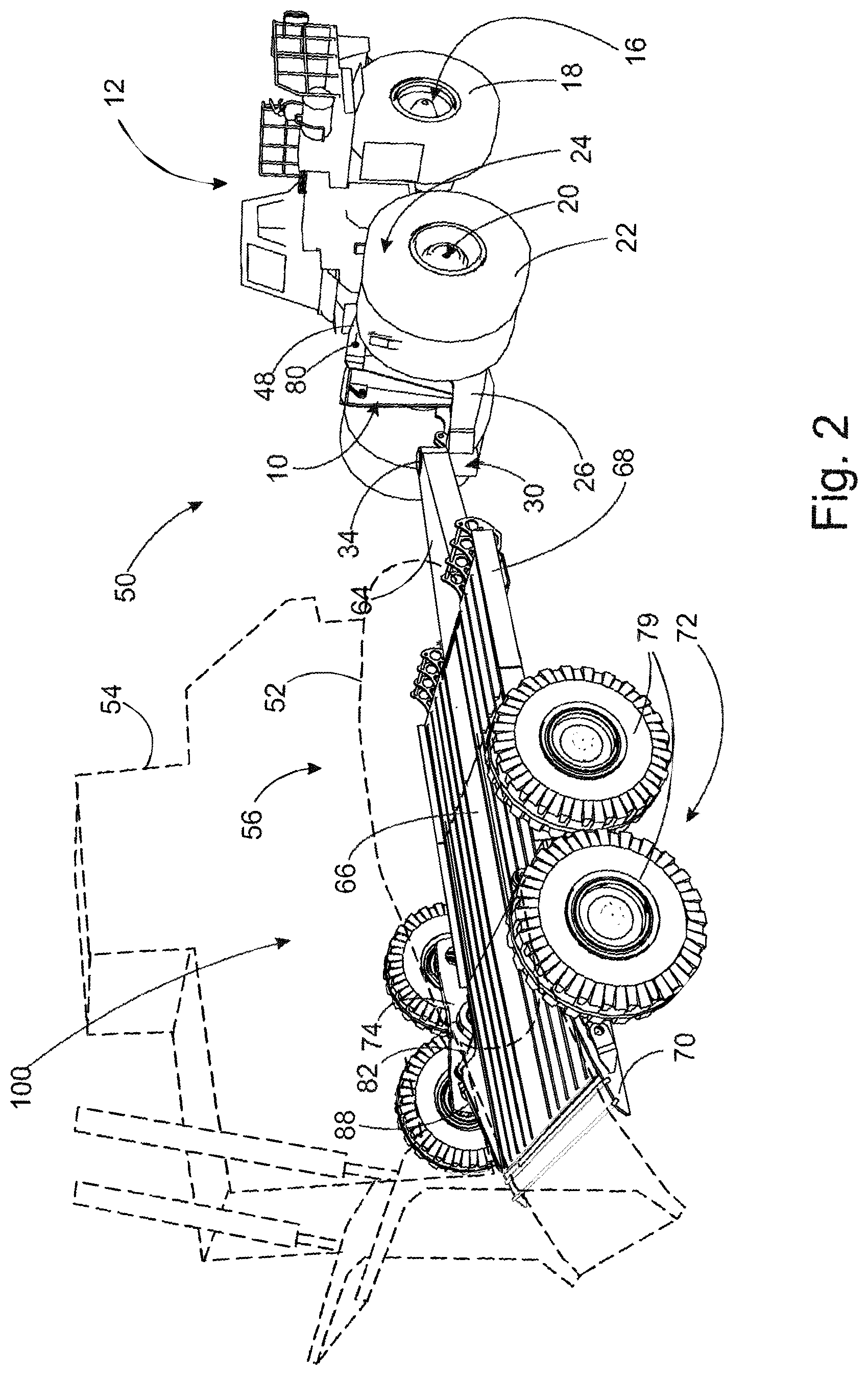 Patent US12583272 Figure 2 – System for moving a work machine