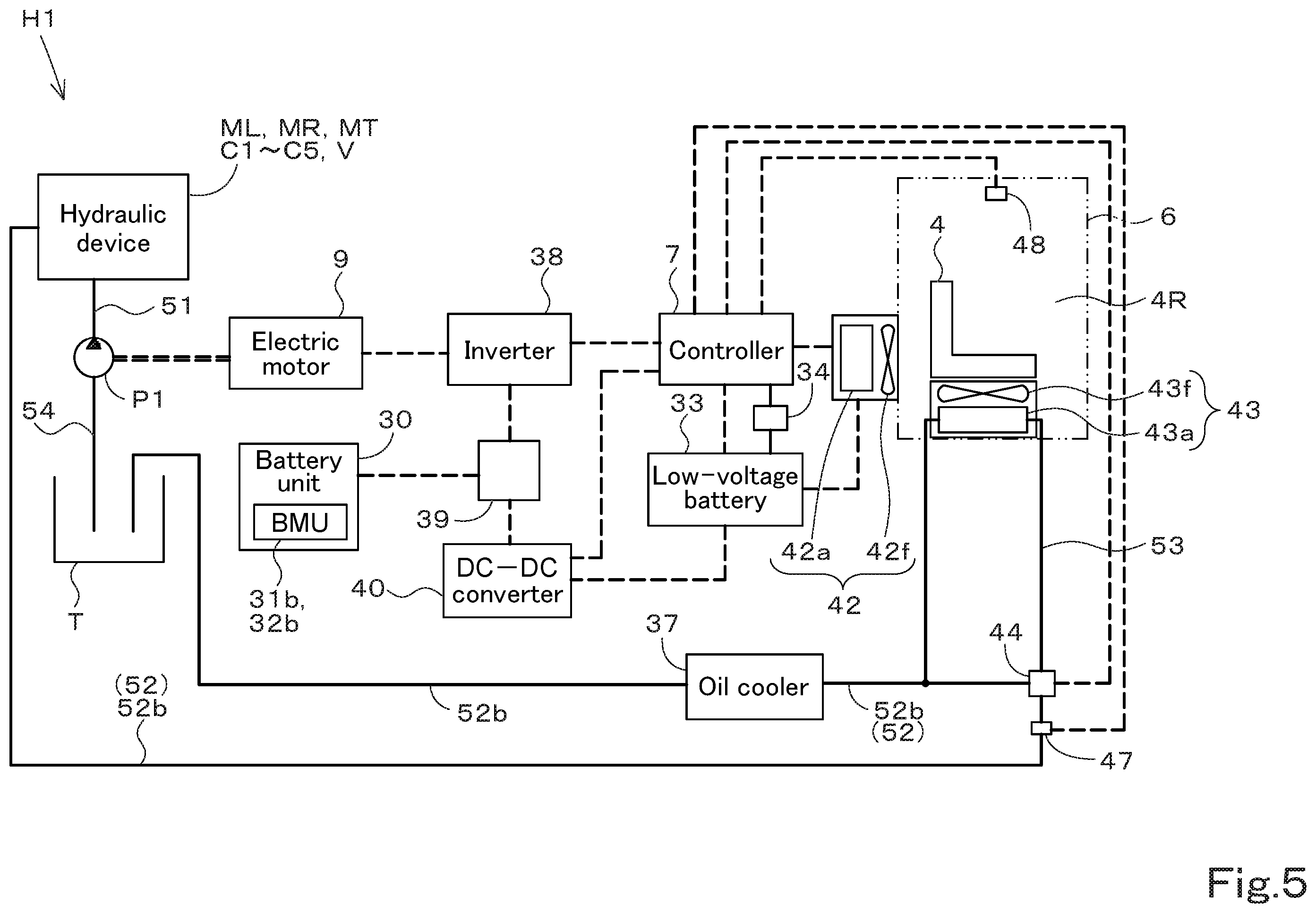 Patent US12583281 Figure 5 – Working machine