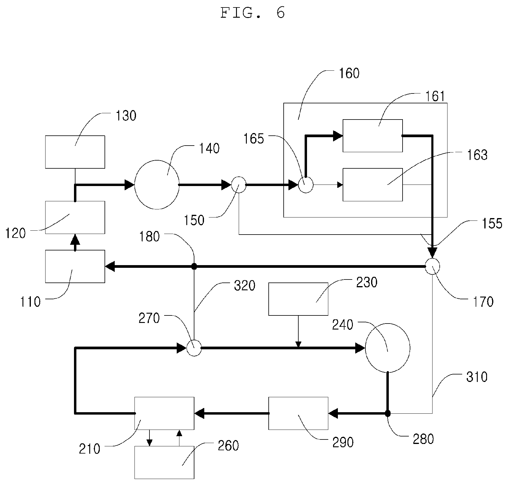 Patent US12583286 Figure 6 – Heat management system for vehicle