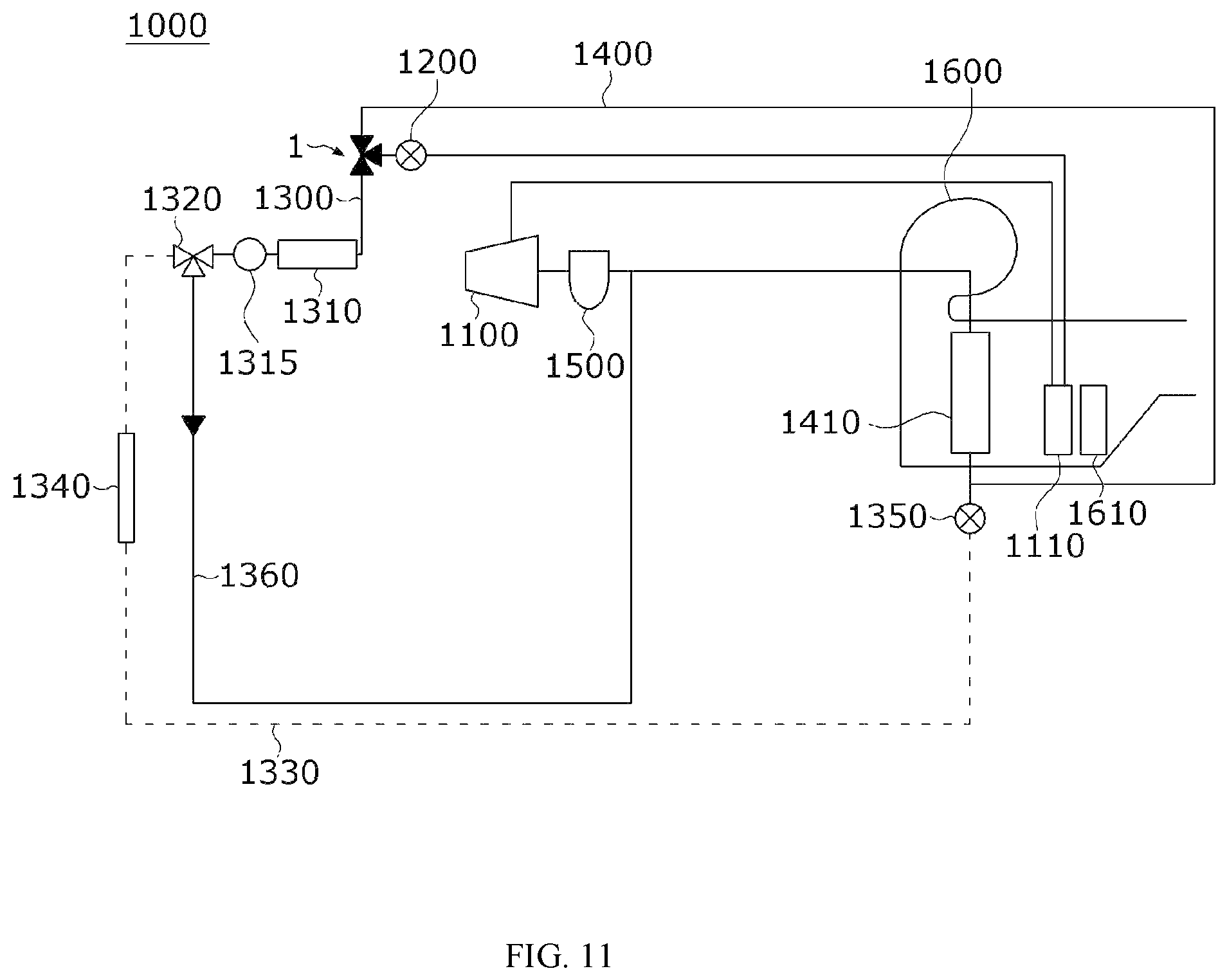 Patent US12583290 Figure 9 – 3-way valve and heat pump system using same