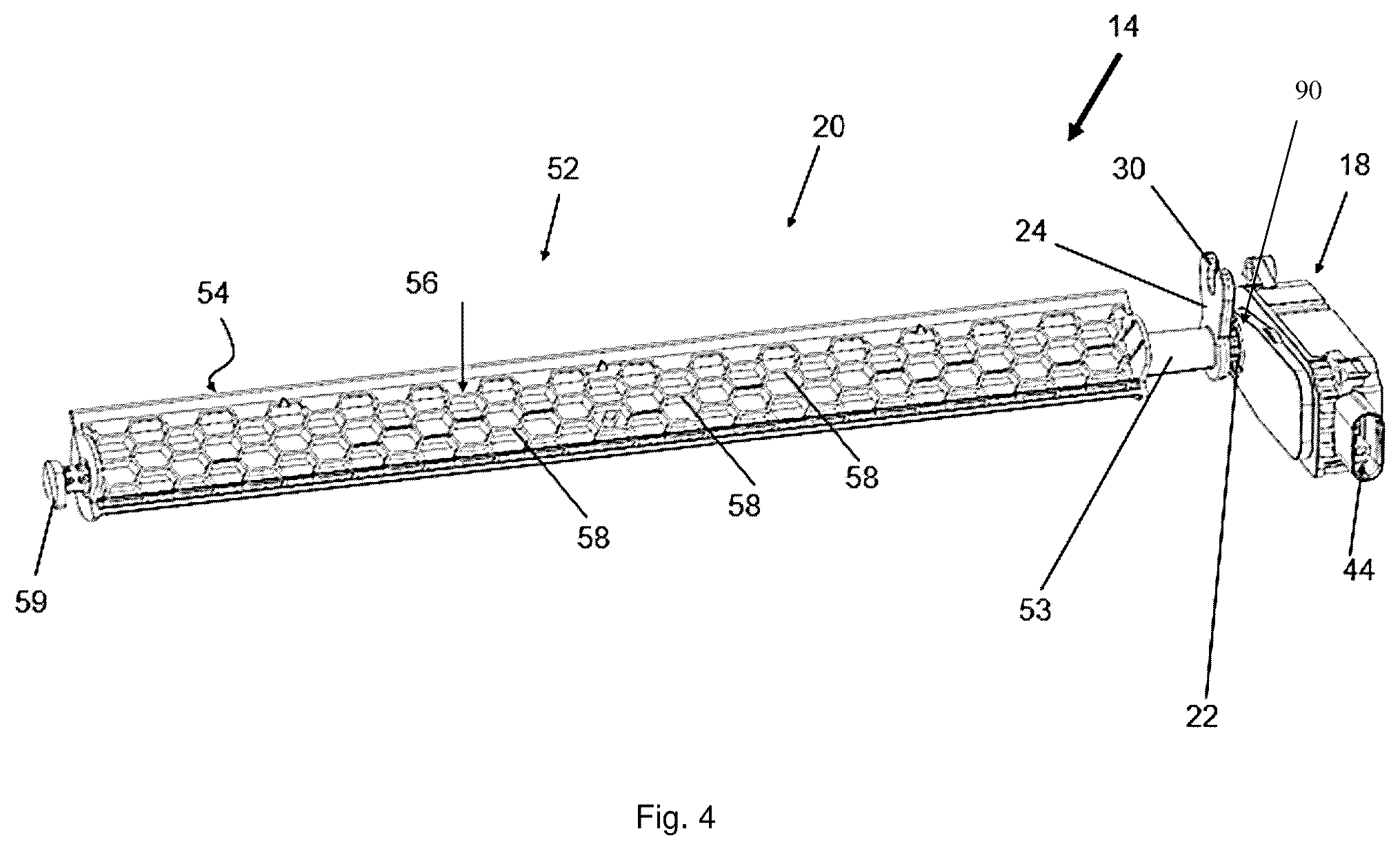 Patent US12583292 Figure 4 – Driving vane for an active grille shutter device