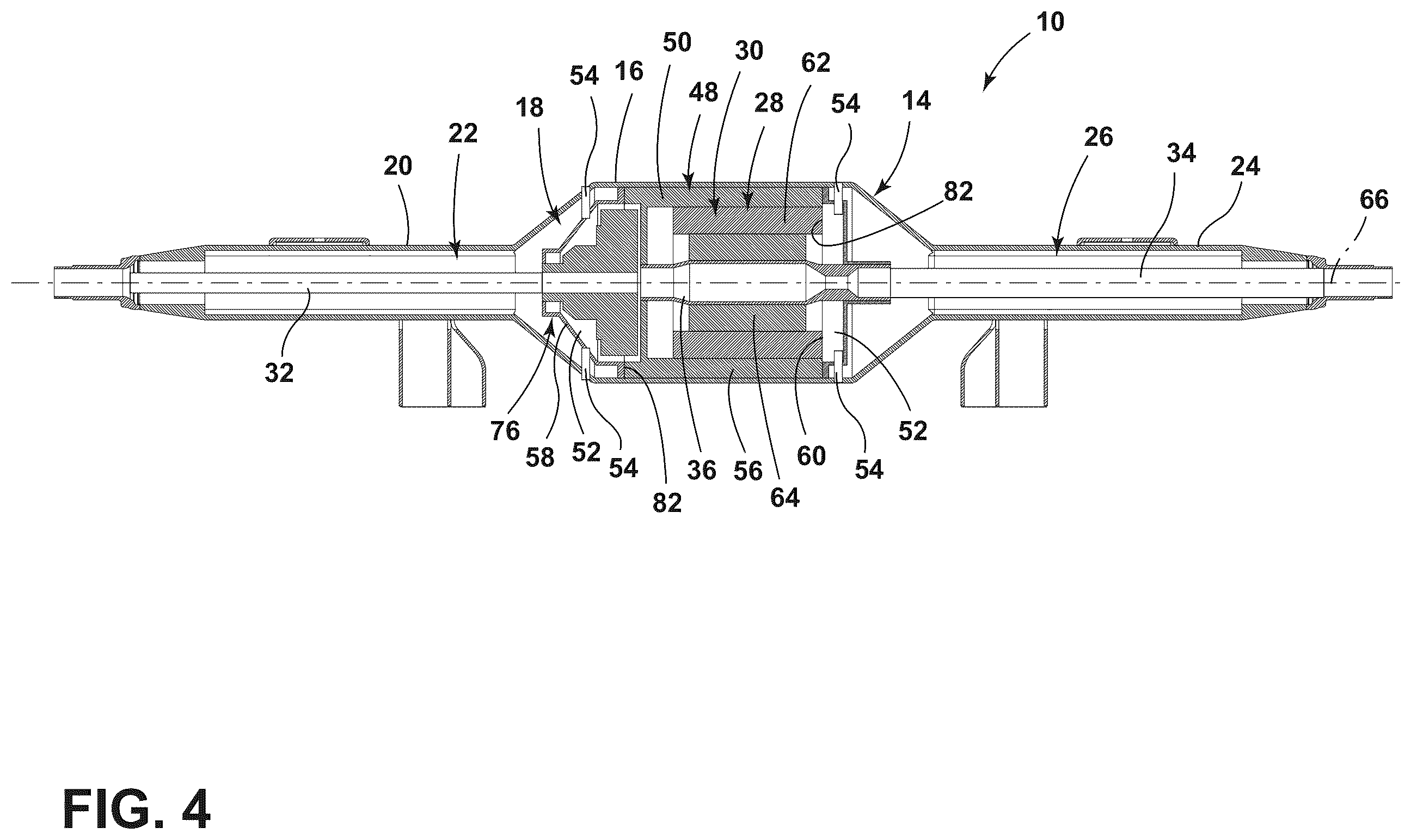Patent US12583300 Figure 4 – Axle assembly for a vehicle