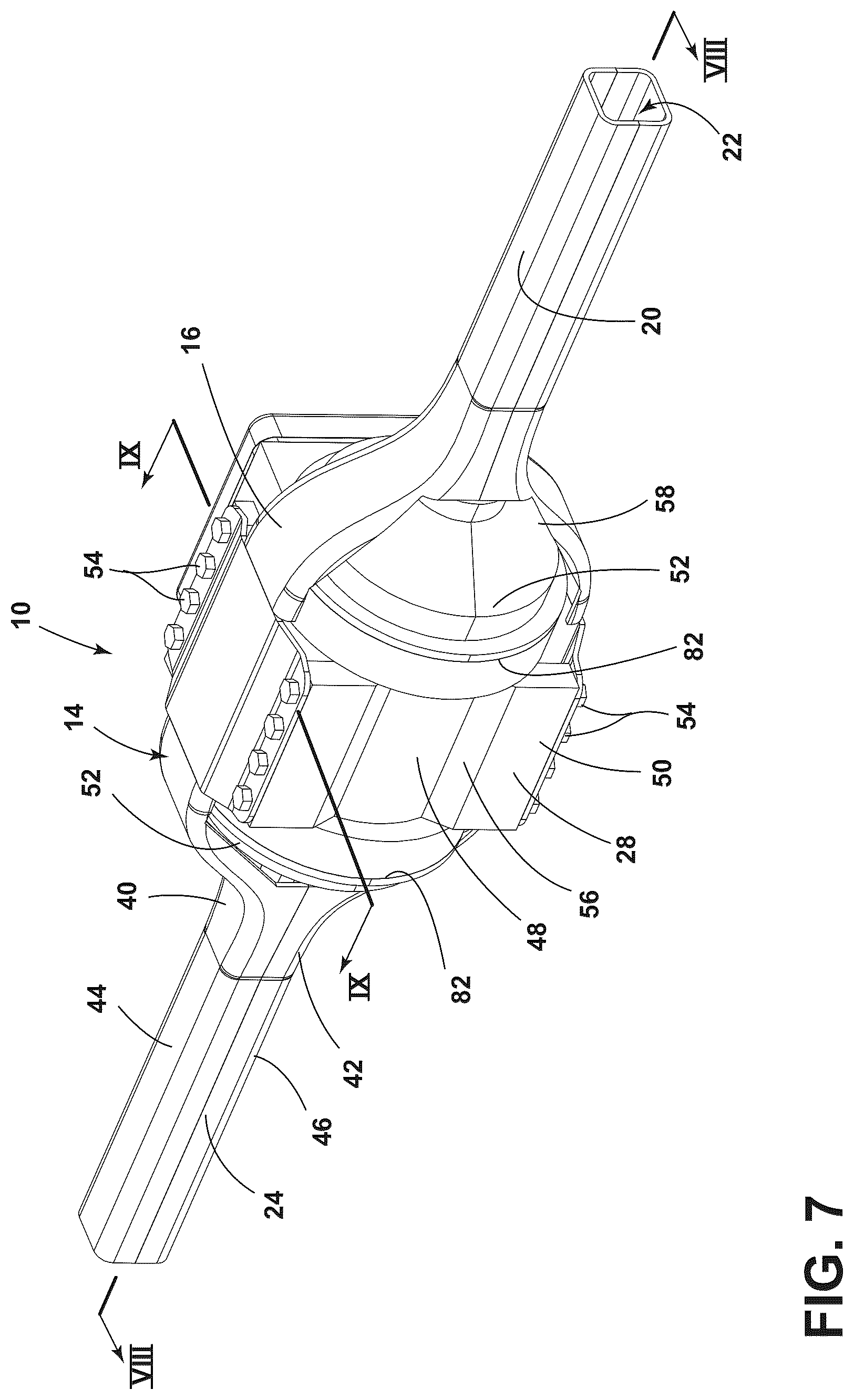 Patent US12583300 Figure 7 – Axle assembly for a vehicle