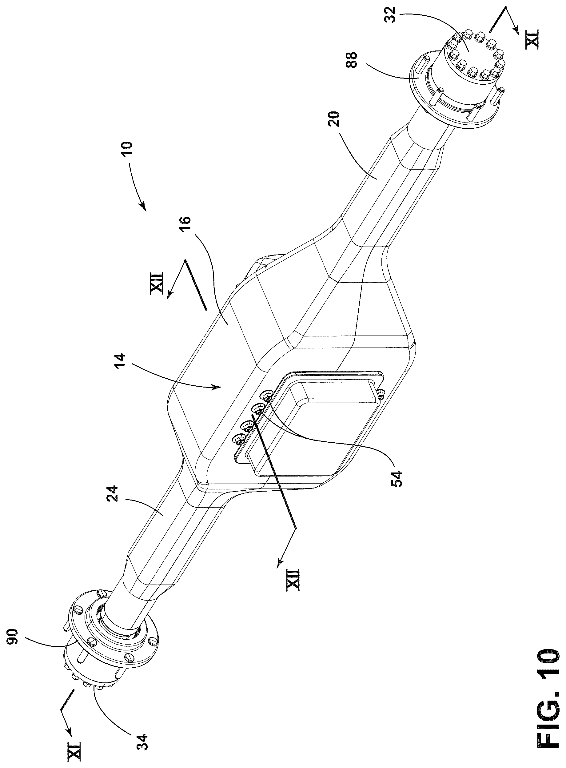 Patent US12583300 Figure 10 – Axle assembly for a vehicle