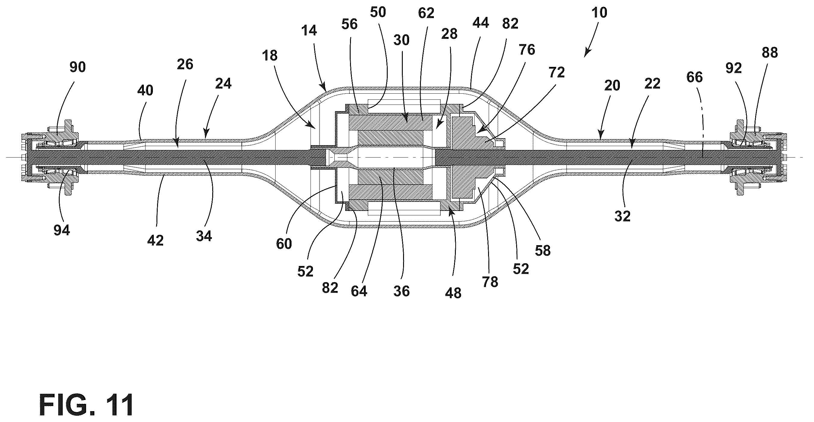 Patent US12583300 Figure 11 – Axle assembly for a vehicle